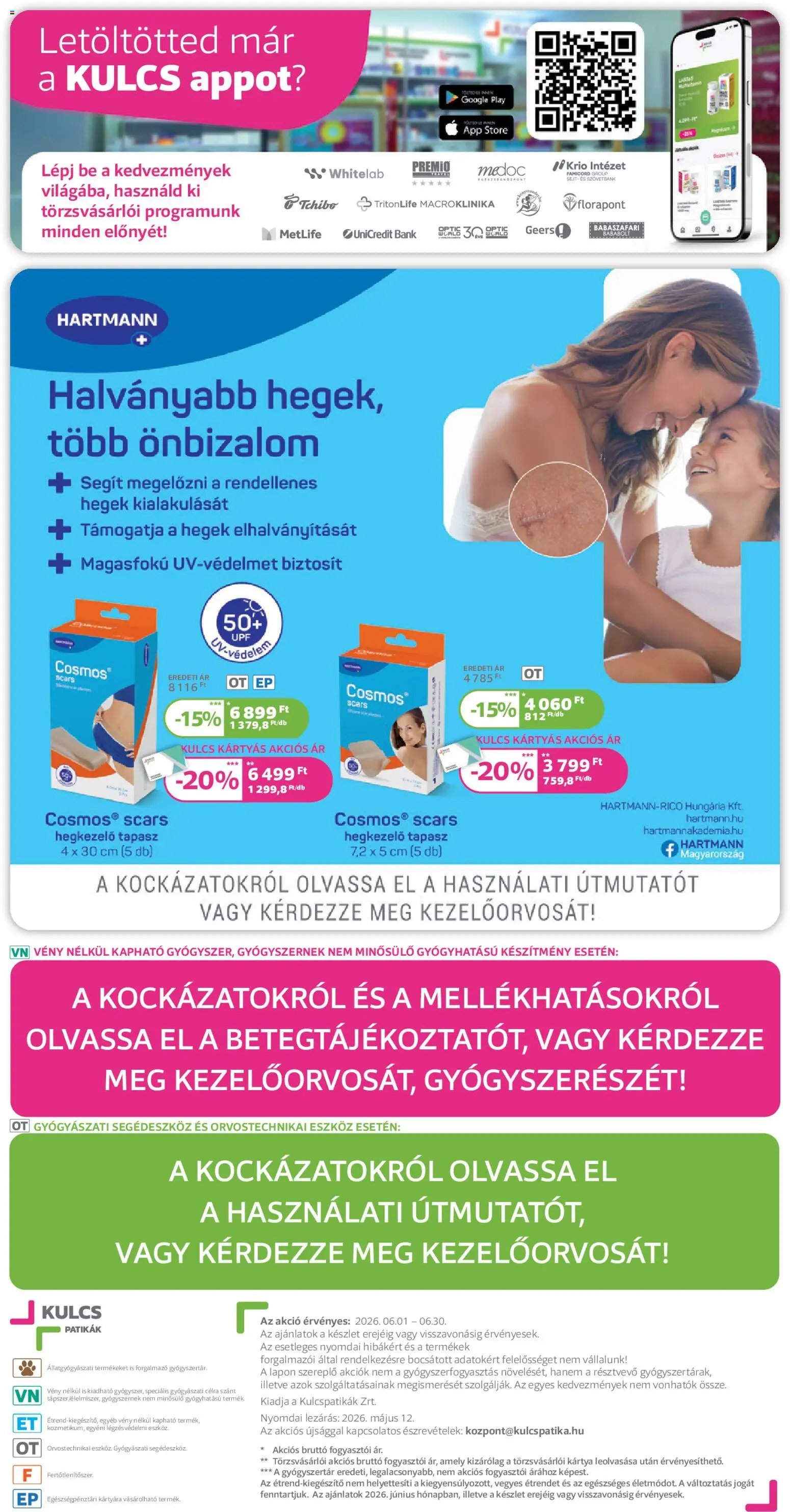 Kulcs Patika újság 2026.06.01. Kulcs Patika akciós újság