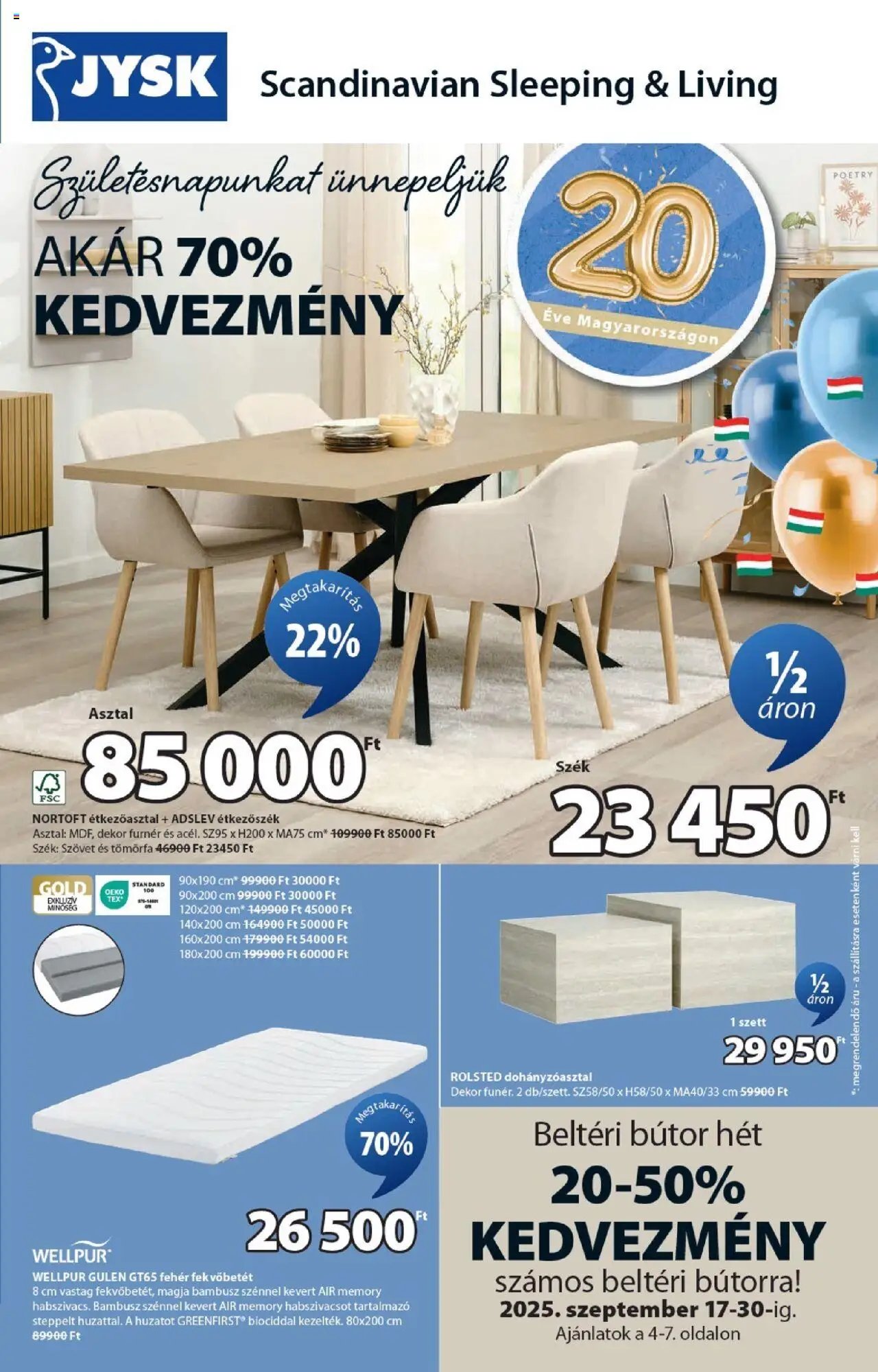 JYSK újság 2025.09.17. Aktuális ajánlatok (2025-09-17 - 2025-09-30)