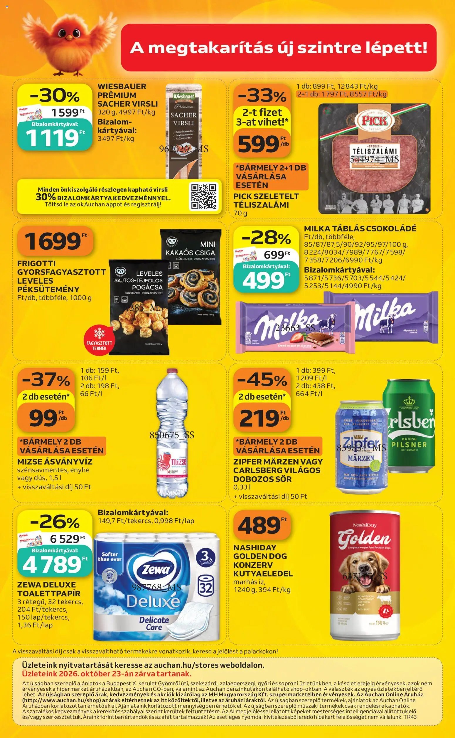 Auchan Szupermarket akciós újság 2026.10.22. - lapozható formában szórólap ✳️