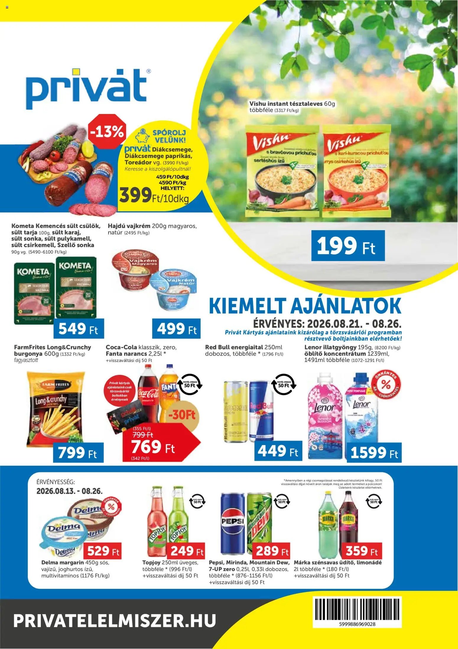 PRIVÁT újság 2026.08.21. PRIVÁT akciós újság