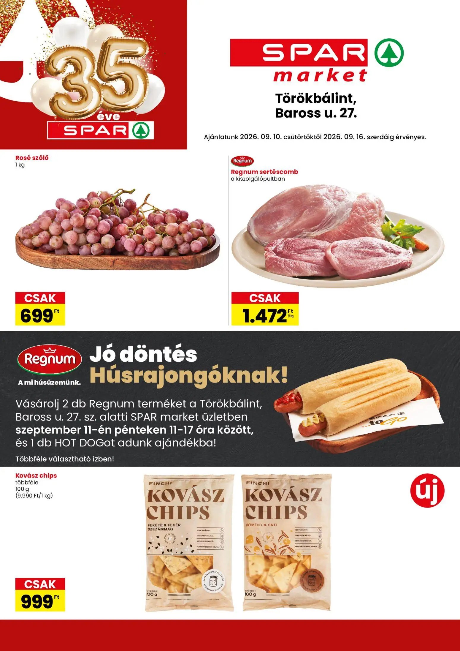 Spar Market újság 2026.09.10. Spar Market akciós újság Törökbálint