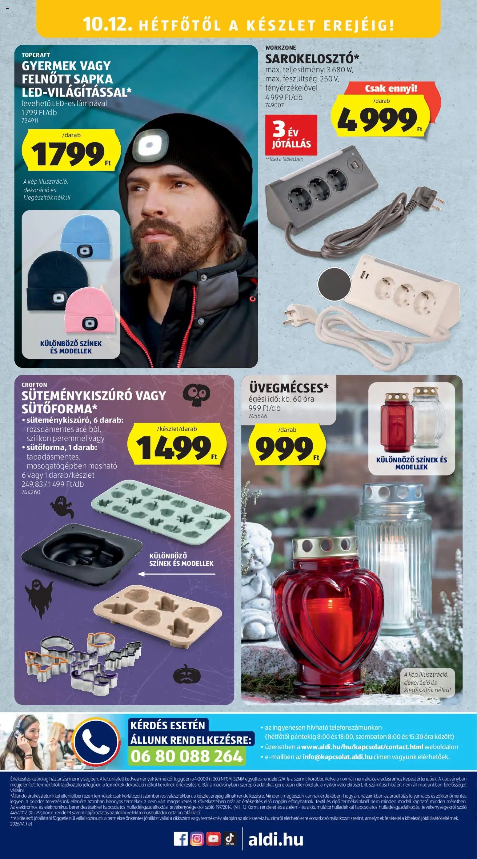 Aldi újság 2026.10.08. Aldi Középső sor termékei