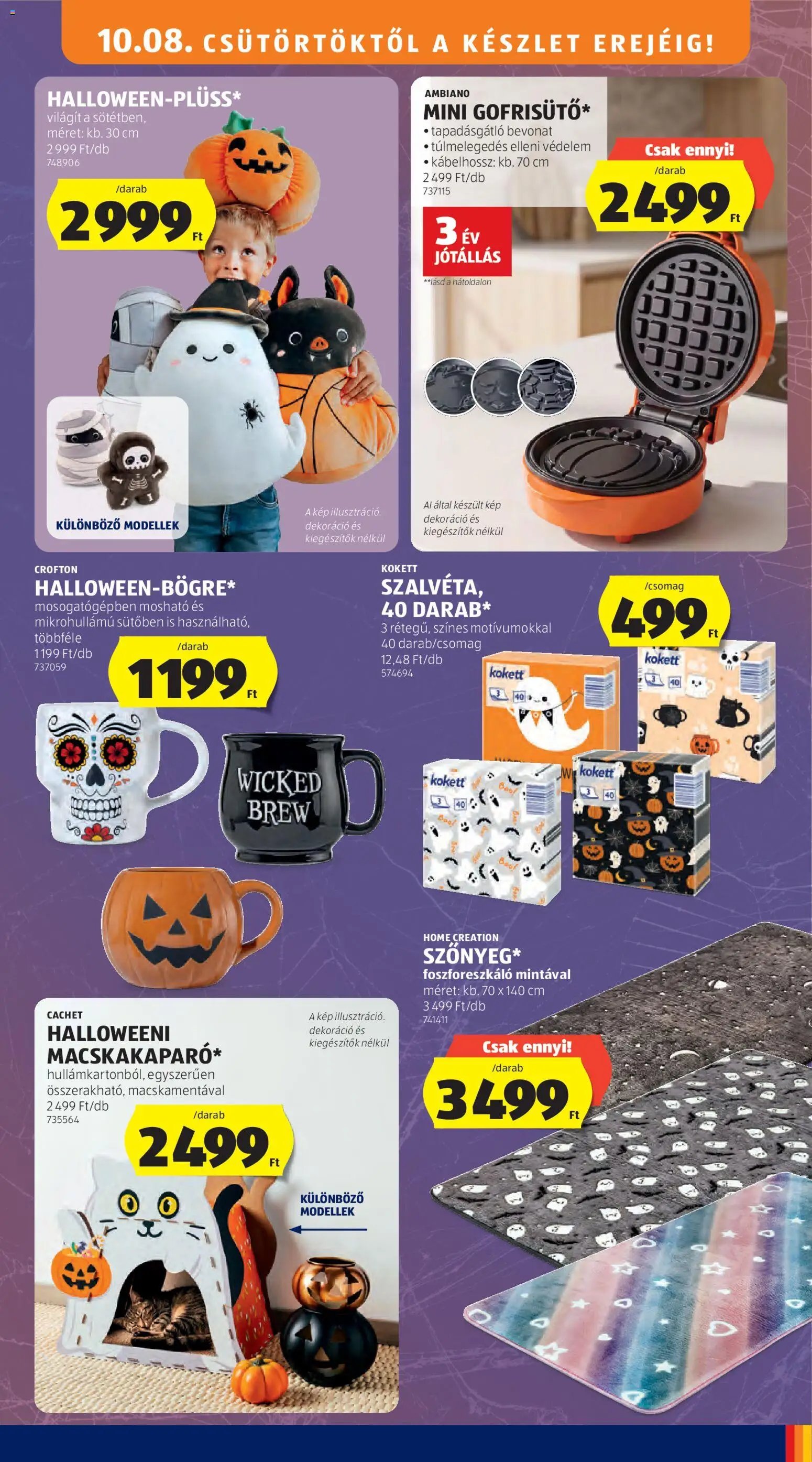 Aldi újság 2026.10.08. Aldi Középső sor termékei
