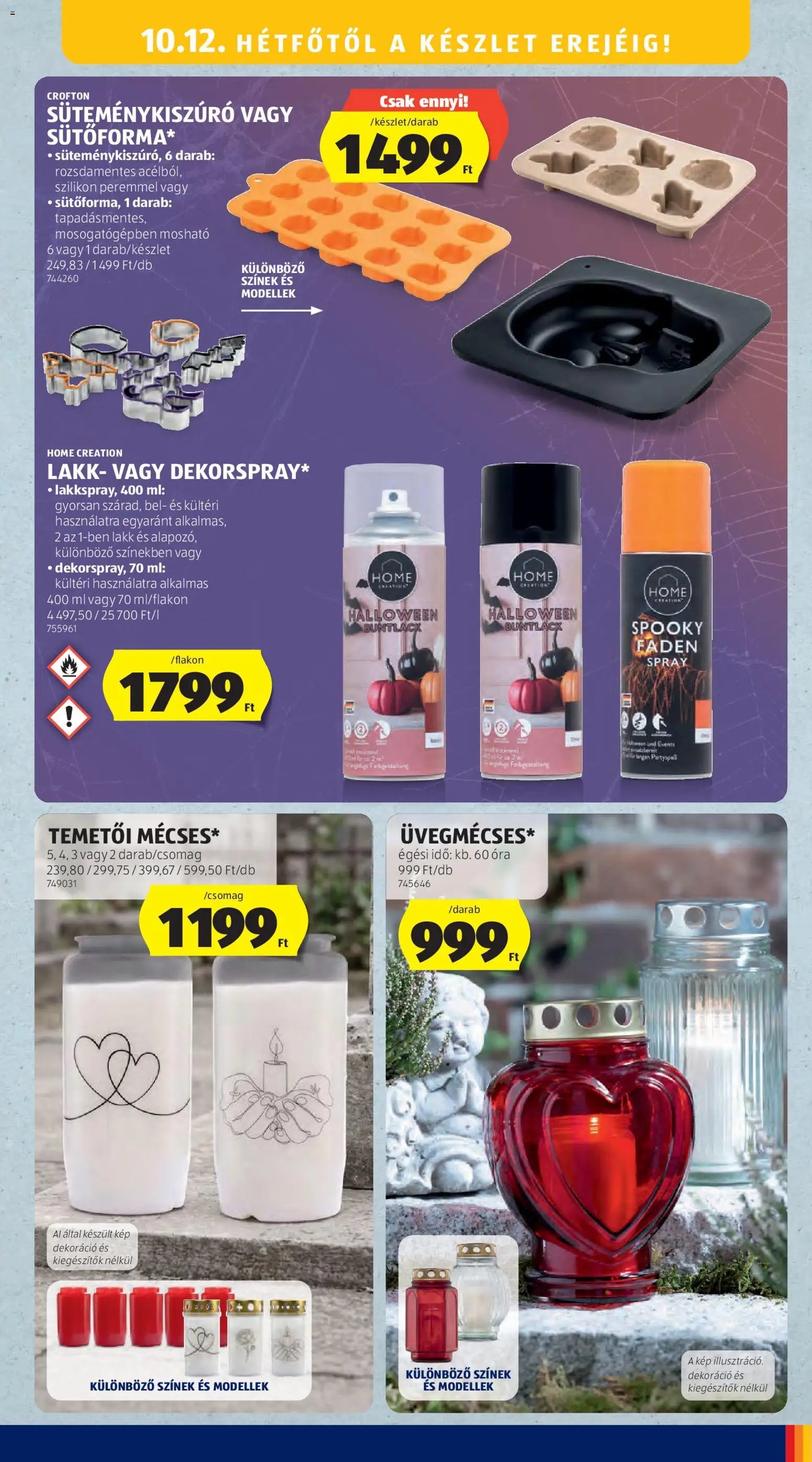 Aldi újság 2026.10.08. Aldi Középső sor termékei