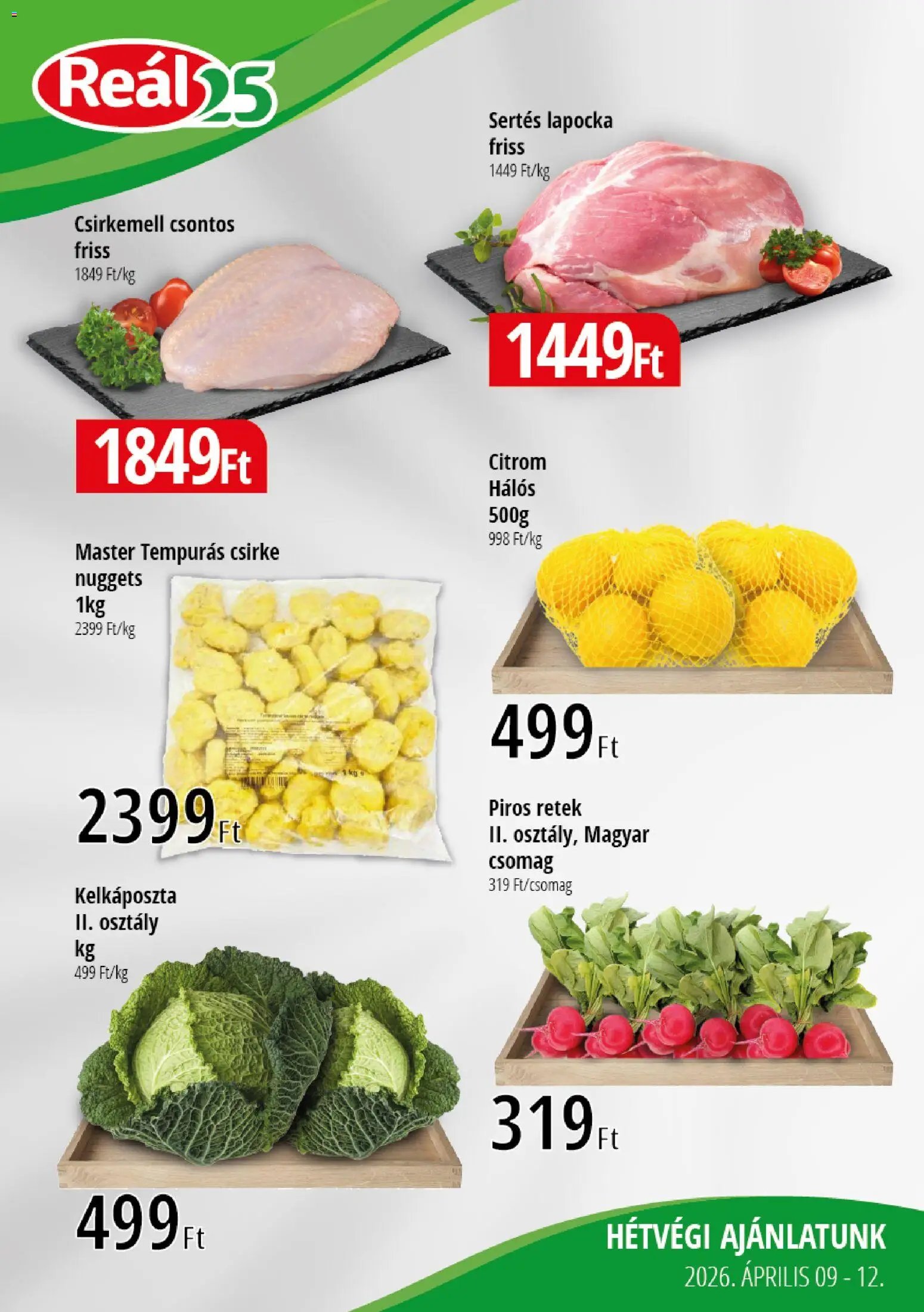 Reál újság 2026.04.09. Reál Bevásárló hétvége - Kisalföld (2026-04-09 - 2026-04-12)