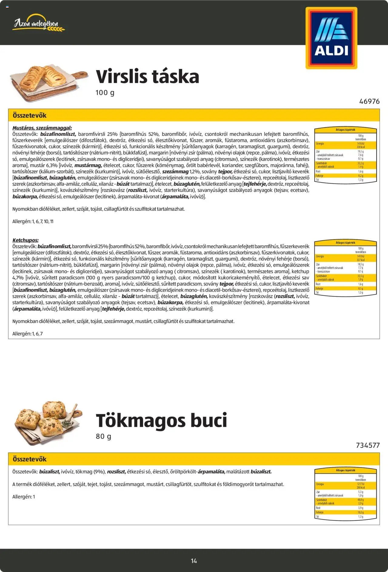 Aldi újság 2024.08.26. Pékáruk katalógus (2024-08-26)