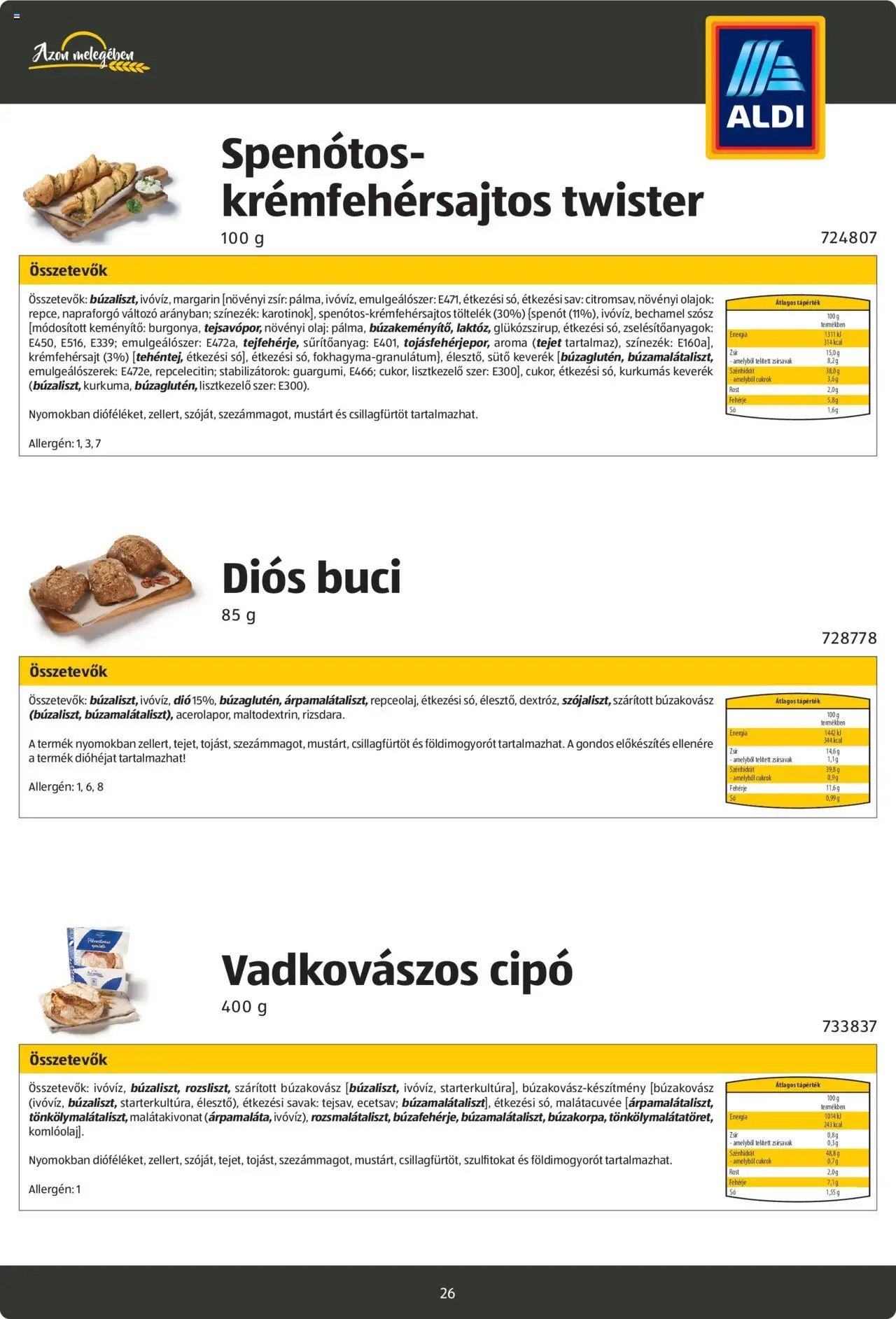 Aldi újság 2024.08.26. Pékáruk katalógus (2024-08-26)