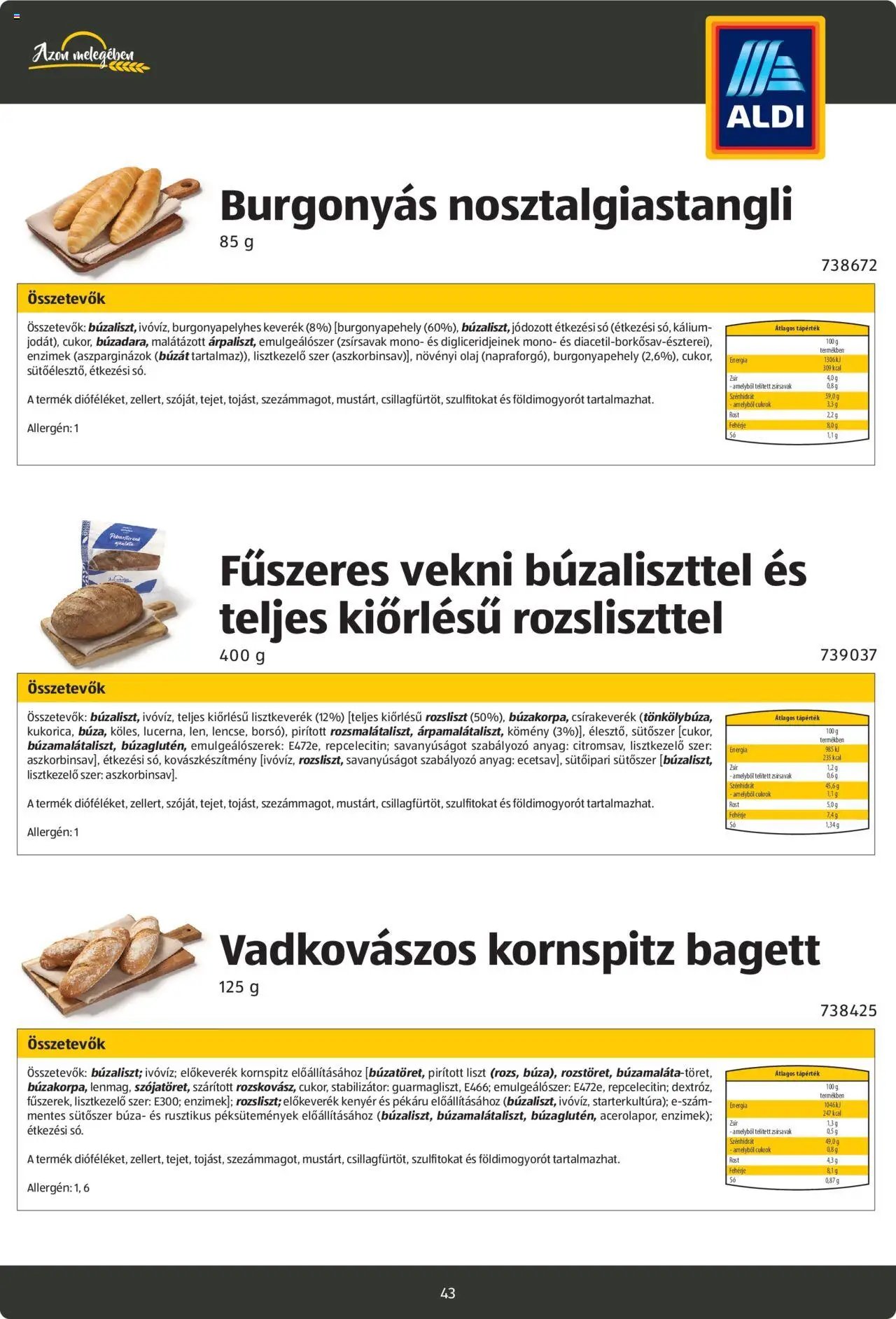 Aldi újság 2024.08.26. Pékáruk katalógus (2024-08-26)