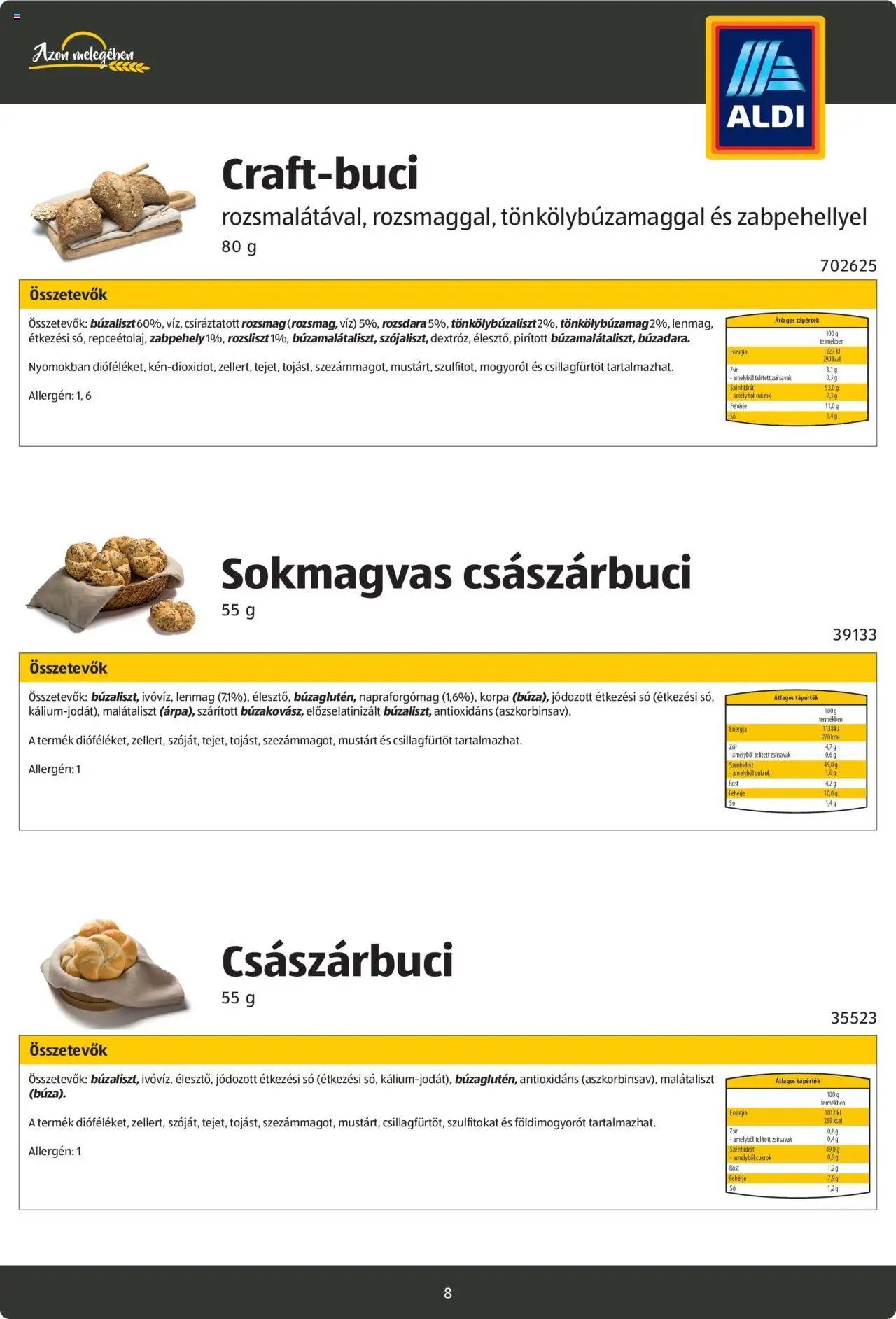 Aldi újság 2024.08.26. Pékáruk katalógus (2024-08-26)