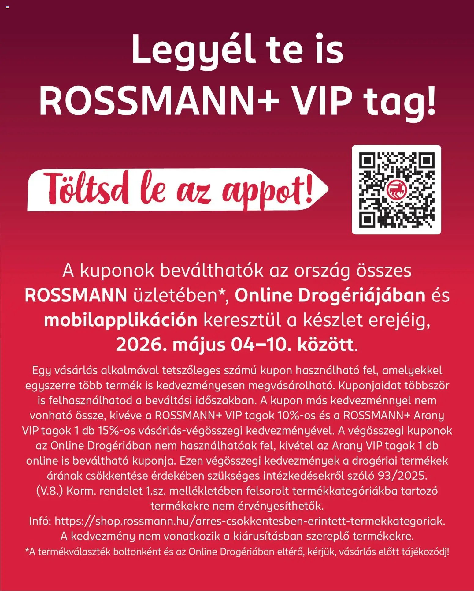 Rossmann újság 2026.05.04. Rossmann Kupon Napok (2026-05-04 - 2026-05-10)