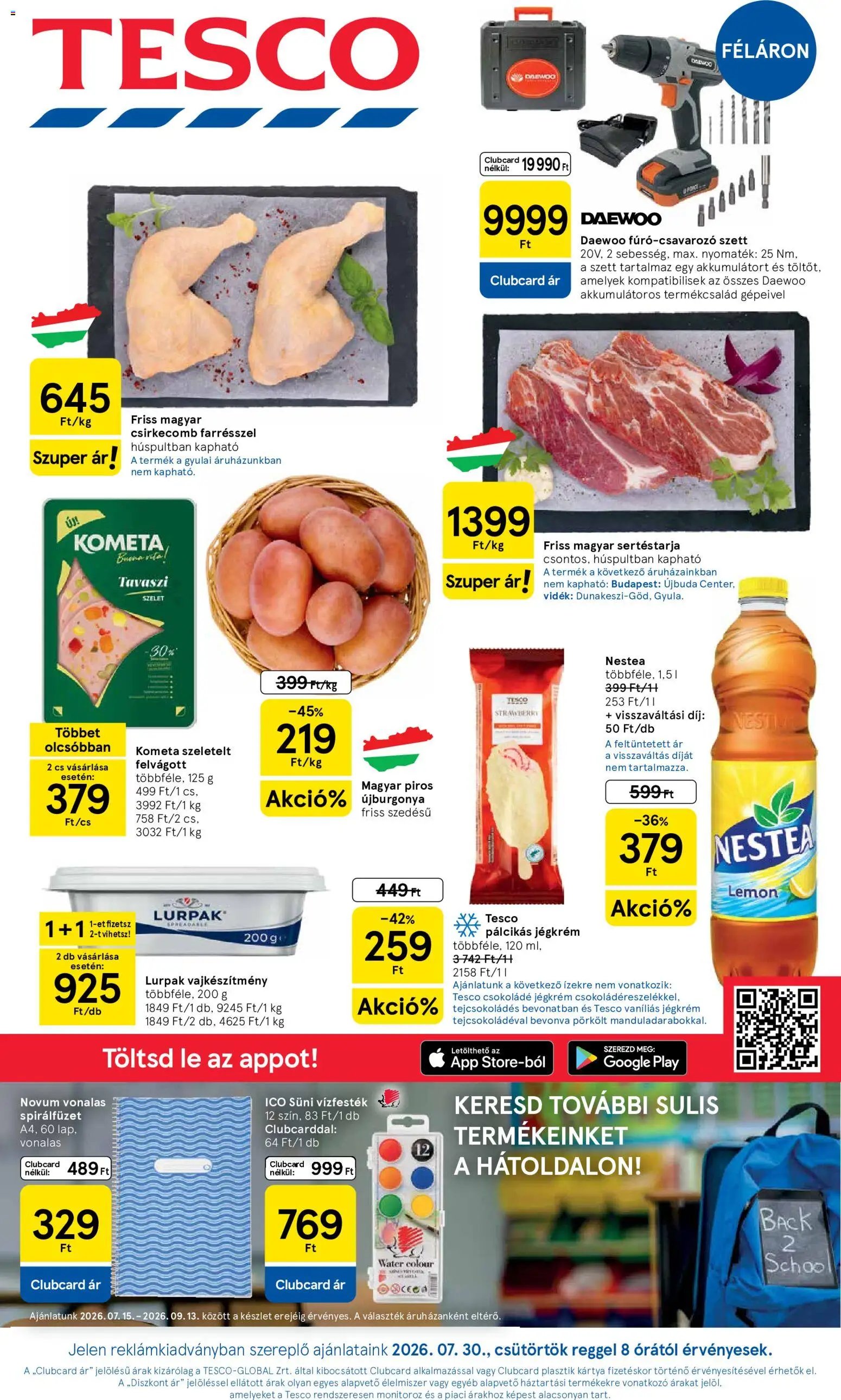 Tesco újság 2026.07.30. Tesco aktuális akciós újság