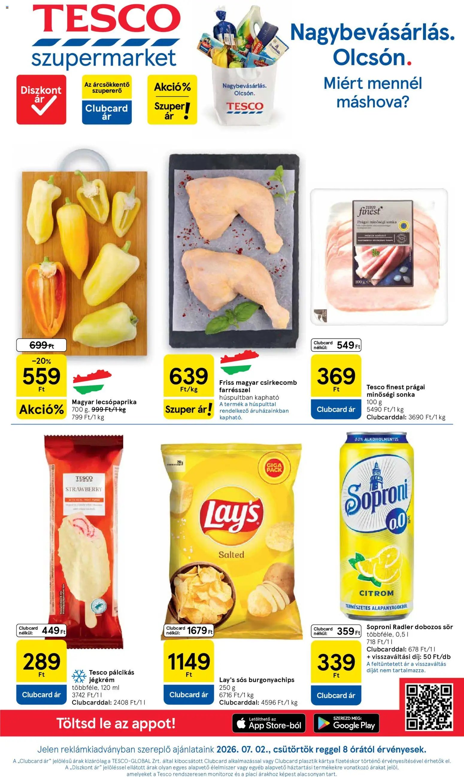 Tesco újság 2026.07.02. Tesco Szupermarket akciós újság