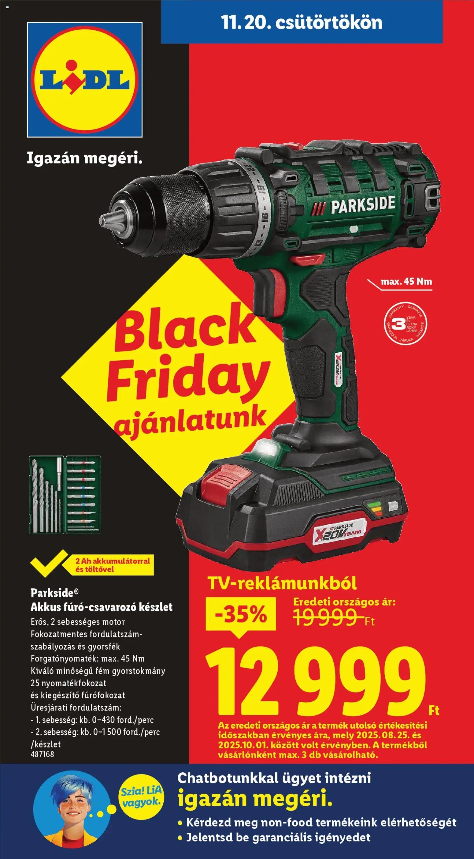 Lidl újság 2025.11.20. Black Friday - Nonfood kínálatunk (2025-11-20 - 2025-11-26)