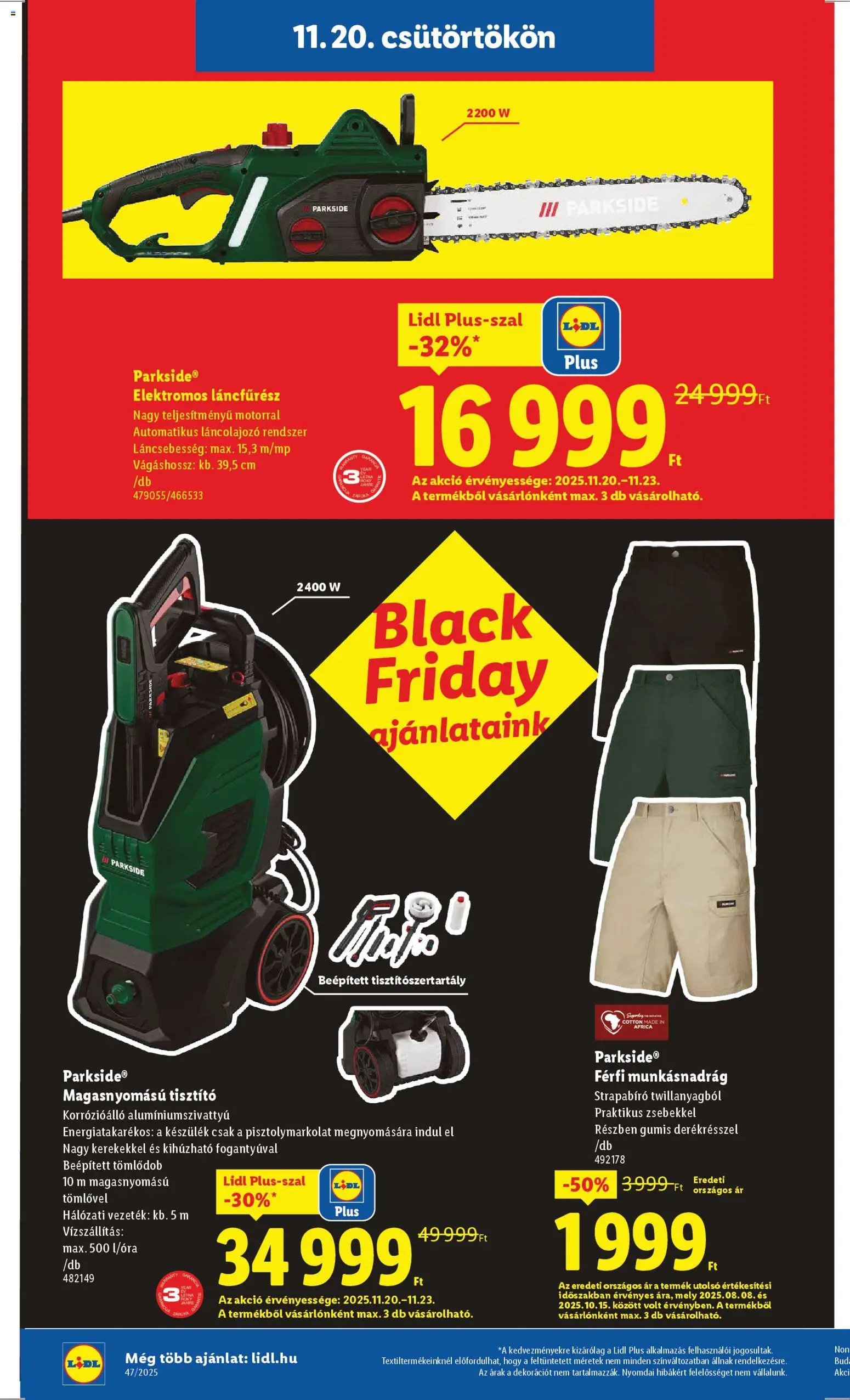 Lidl újság 2025.11.20. Black Friday - Nonfood kínálatunk (2025-11-20 - 2025-11-26)