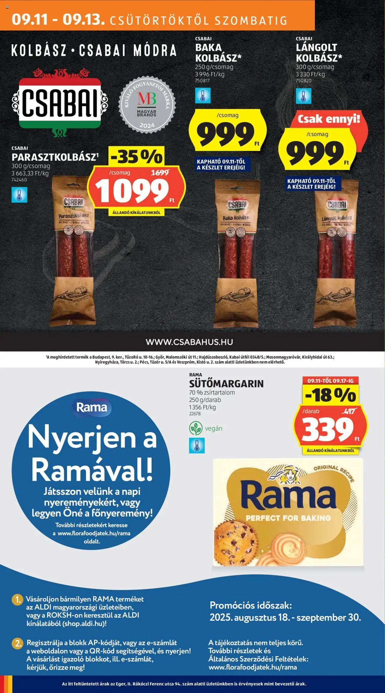 Aldi újság 2025.09.11. Akciós újság (2025-09-11 - 2025-09-17)