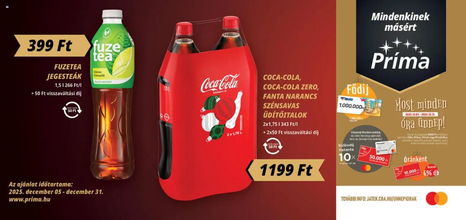 CBA Príma újság 2025.12.05. Aktuális óriásplakátok (2025-12-05 - 2025-12-31)