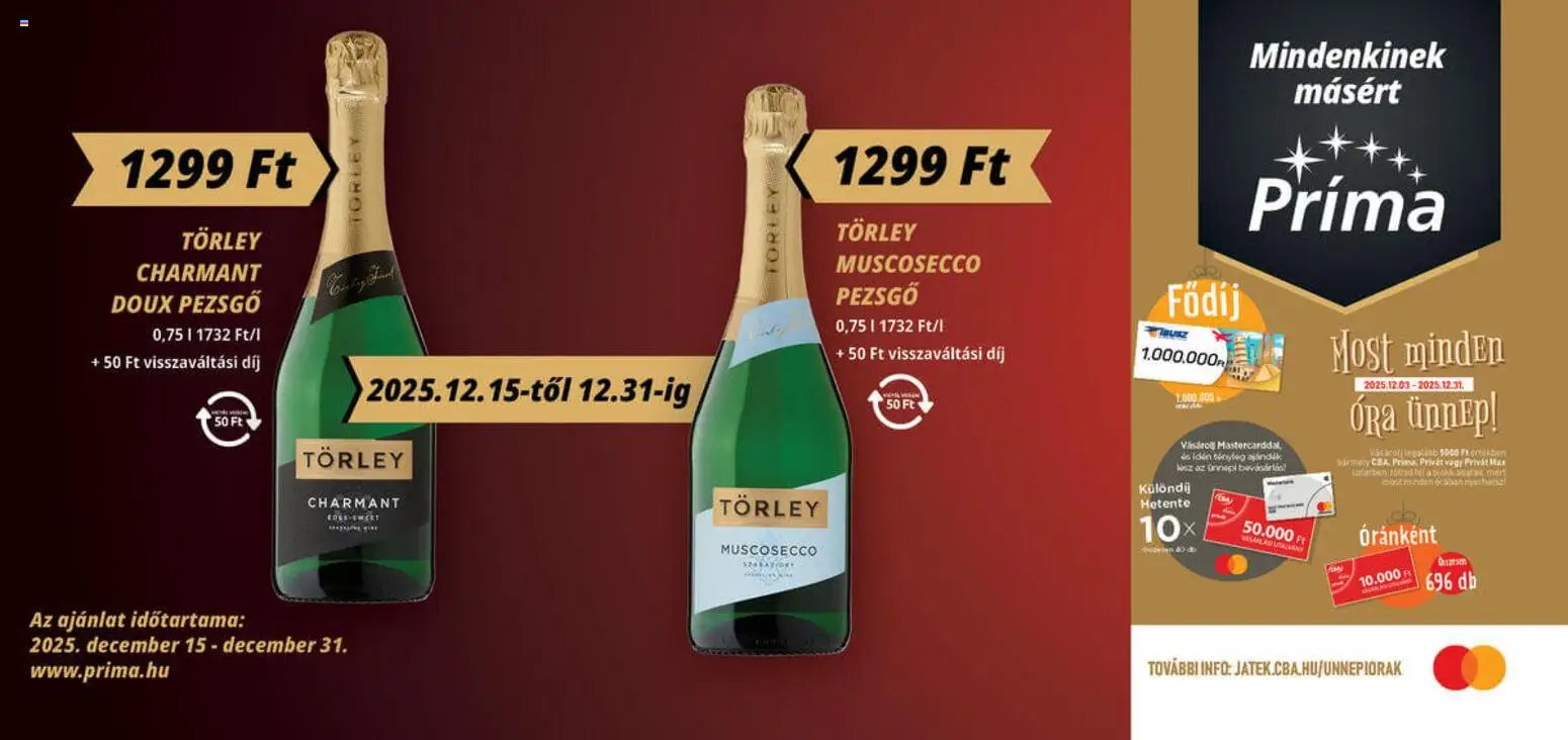 CBA Príma újság 2025.12.05. Aktuális óriásplakátok (2025-12-05 - 2025-12-31)
