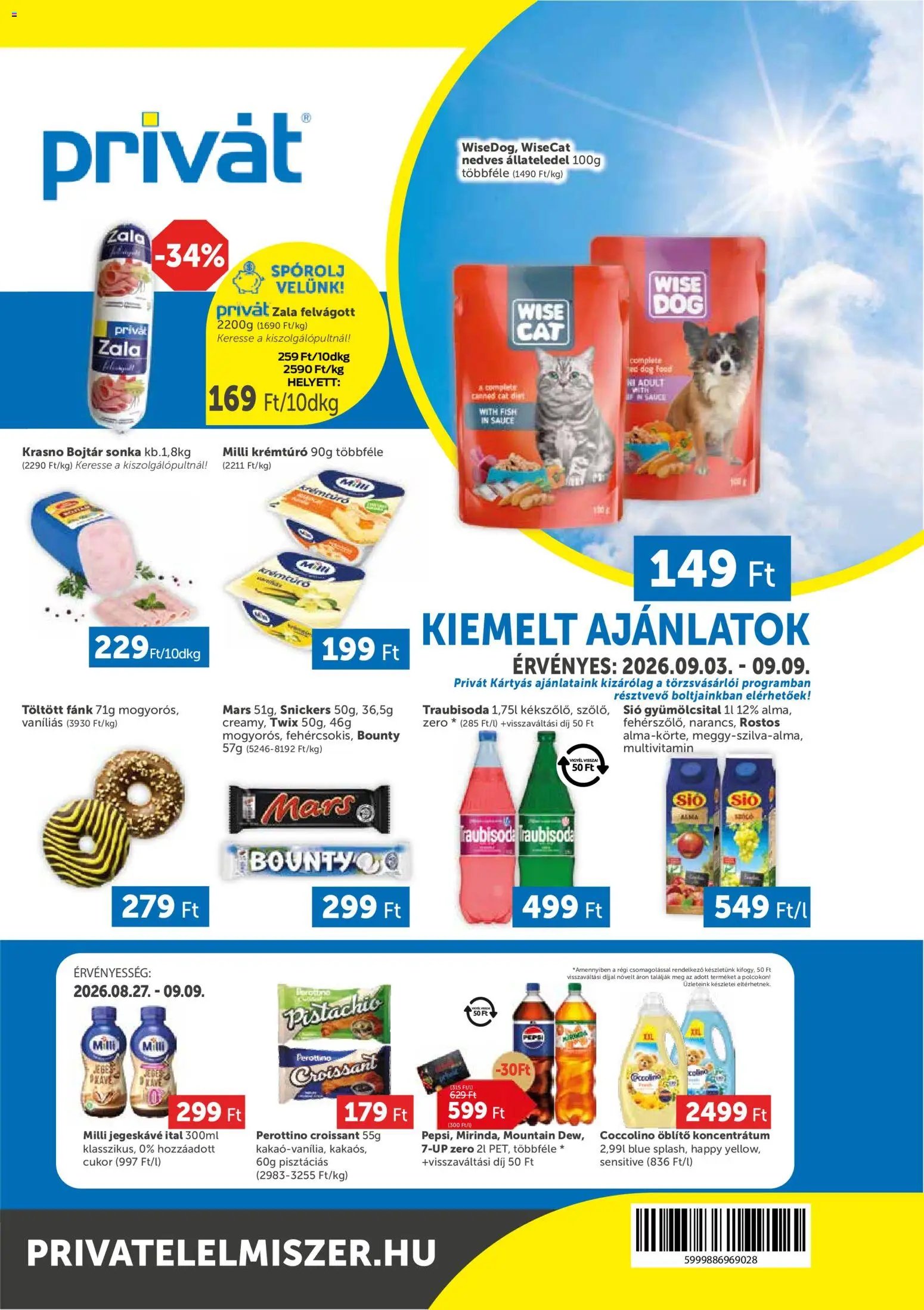 PRIVÁT újság 2026.09.03. PRIVÁT akciós újság