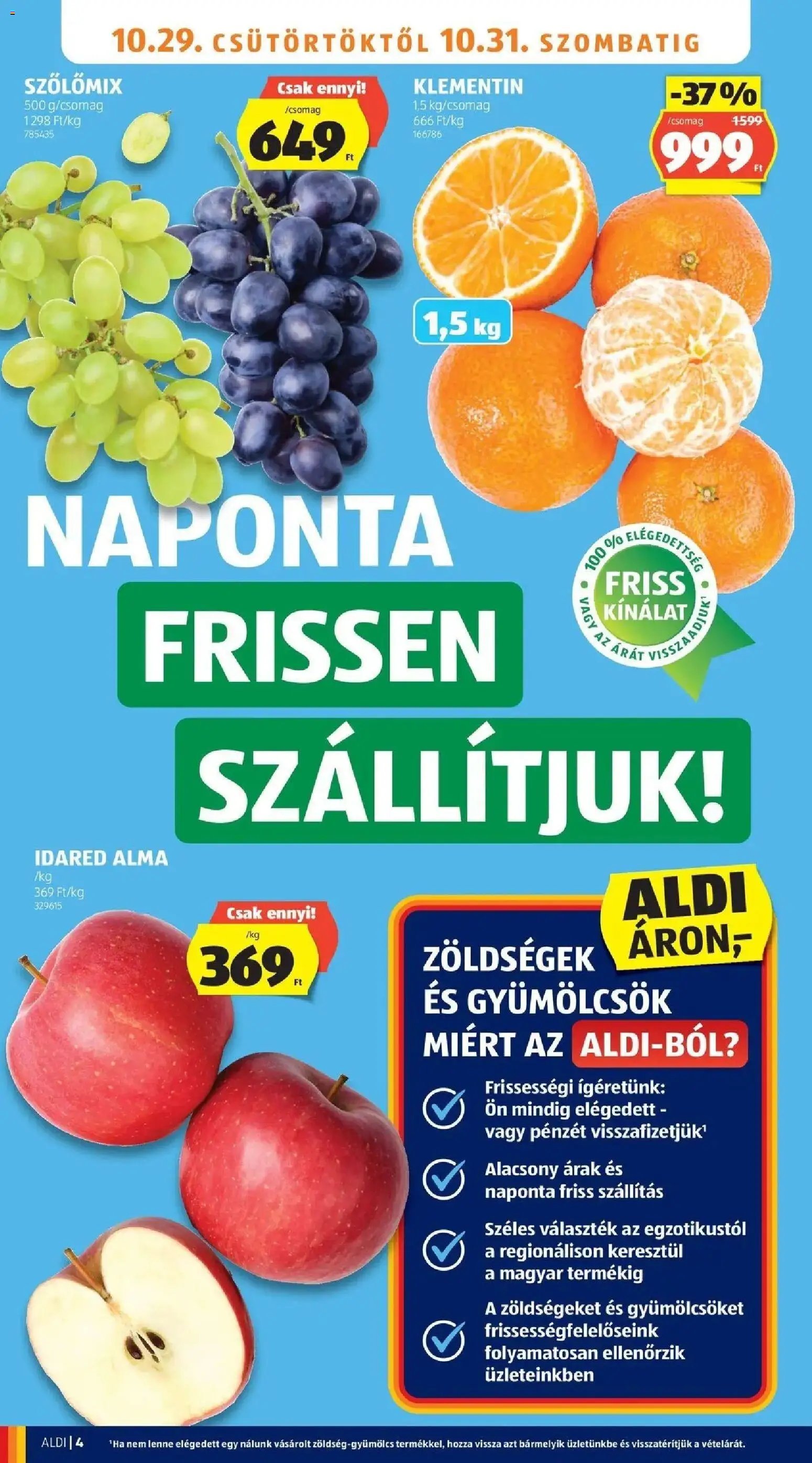 Aldi aktuális akciós újság 2026.10.29. - lapozható formában szórólap ✳️