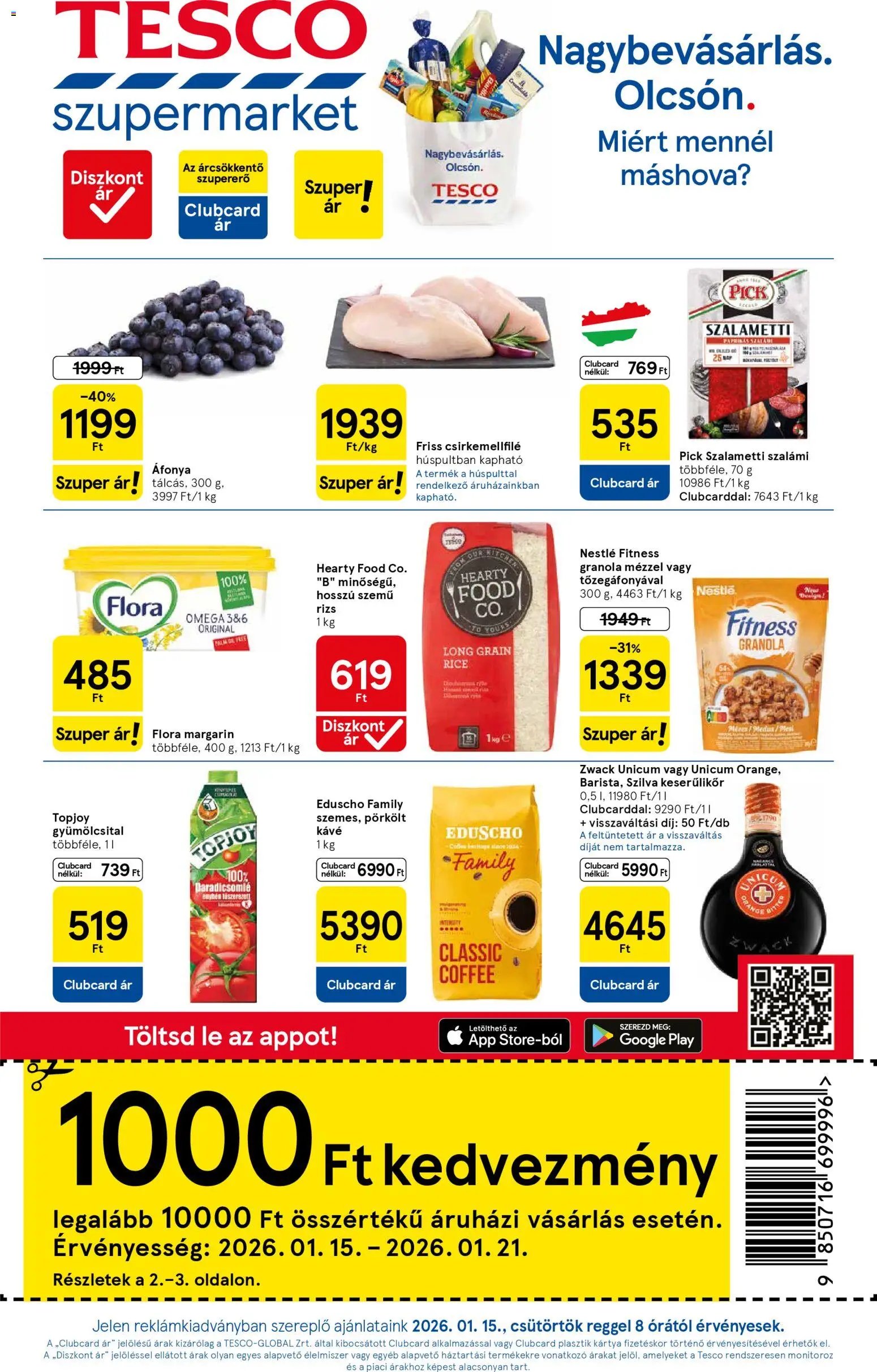 Tesco újság 2026.01.15. Szupermarket akciós újság (2026-01-15 - 2026-01-21)