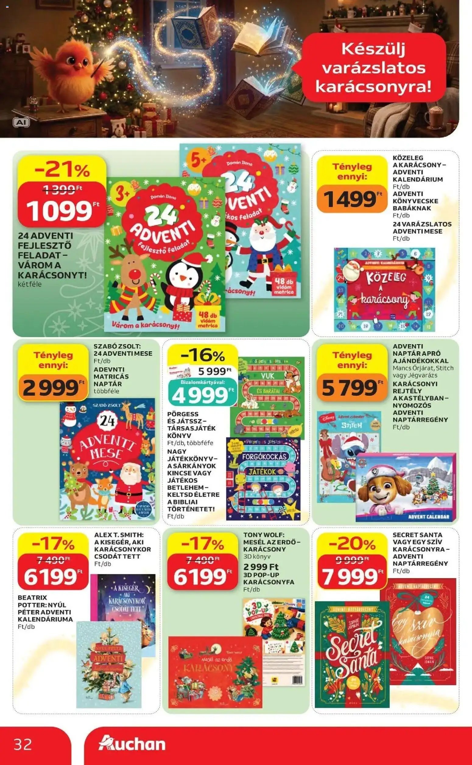 Auchan Karácsonyi ajánlataink Kecskemét 2026.10.22. - lapozható formában szórólap ✳️