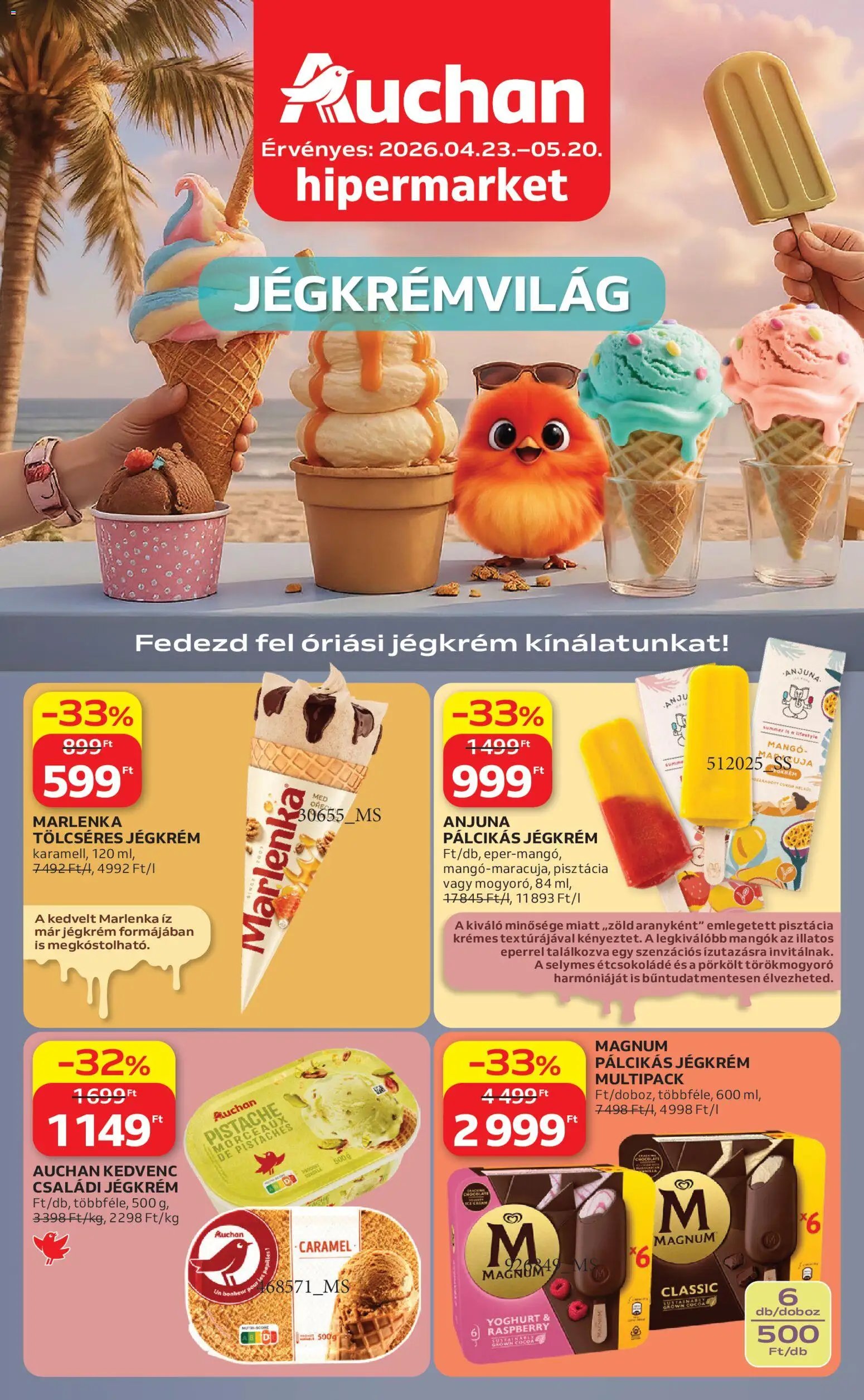 Auchan újság 2026.04.23. Auchan Jégkrém ajánlataink (2026-04-23 - 2026-05-20)