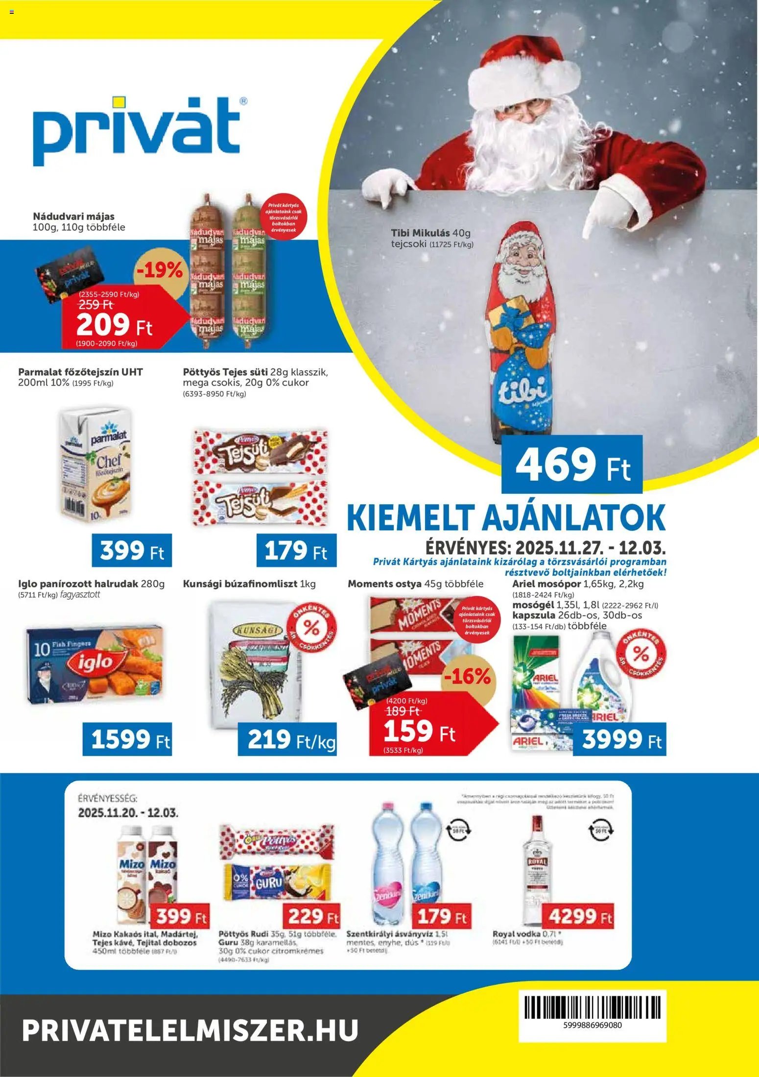 PRIVÁT újság 2025.11.27. Akciós újság PRIVÁT (2025-11-27 - 2025-12-03)