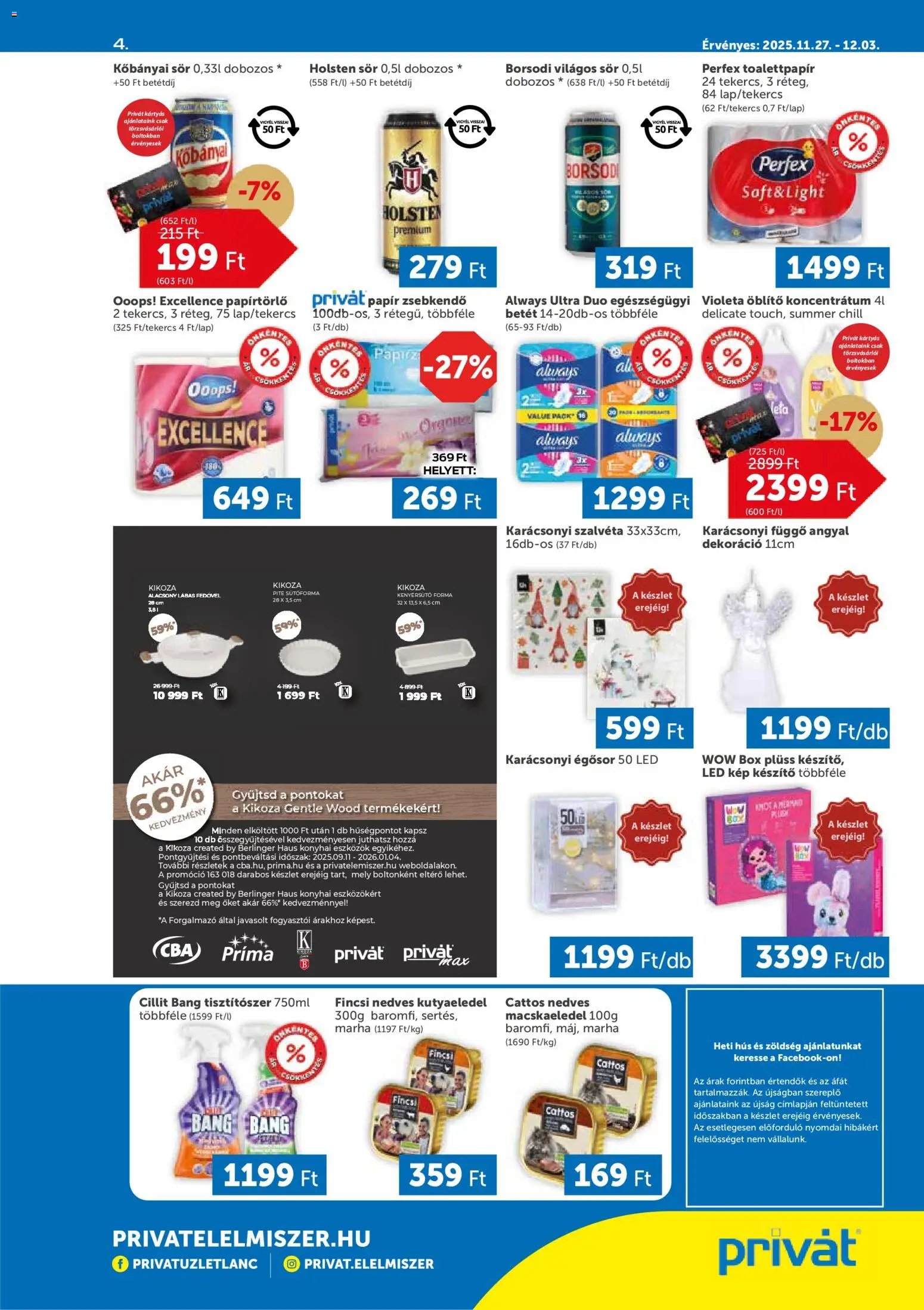 PRIVÁT újság 2025.11.27. Akciós újság PRIVÁT (2025-11-27 - 2025-12-03)