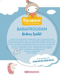 Rossmann újság 2026.05.18. Rossmann Babaprogram (2026-05-18 - 2026-06-14)