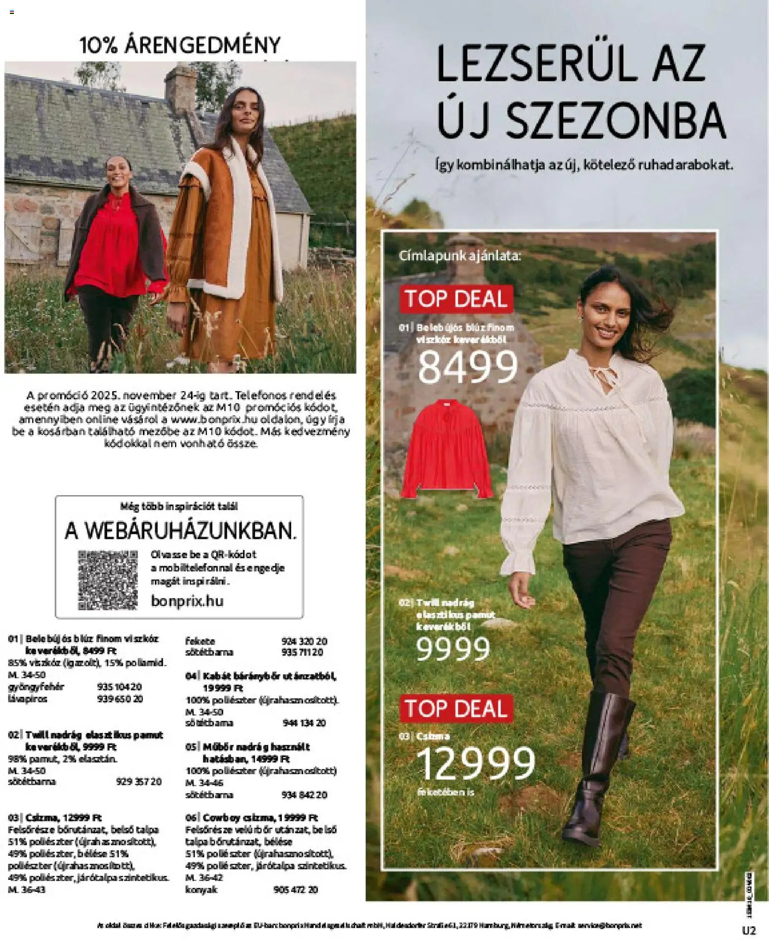 Bonprix újság 2025.11.24. Bonprix katalógus - Új, Vidéki Romantika (2025-11-24 - 2025-12-29)