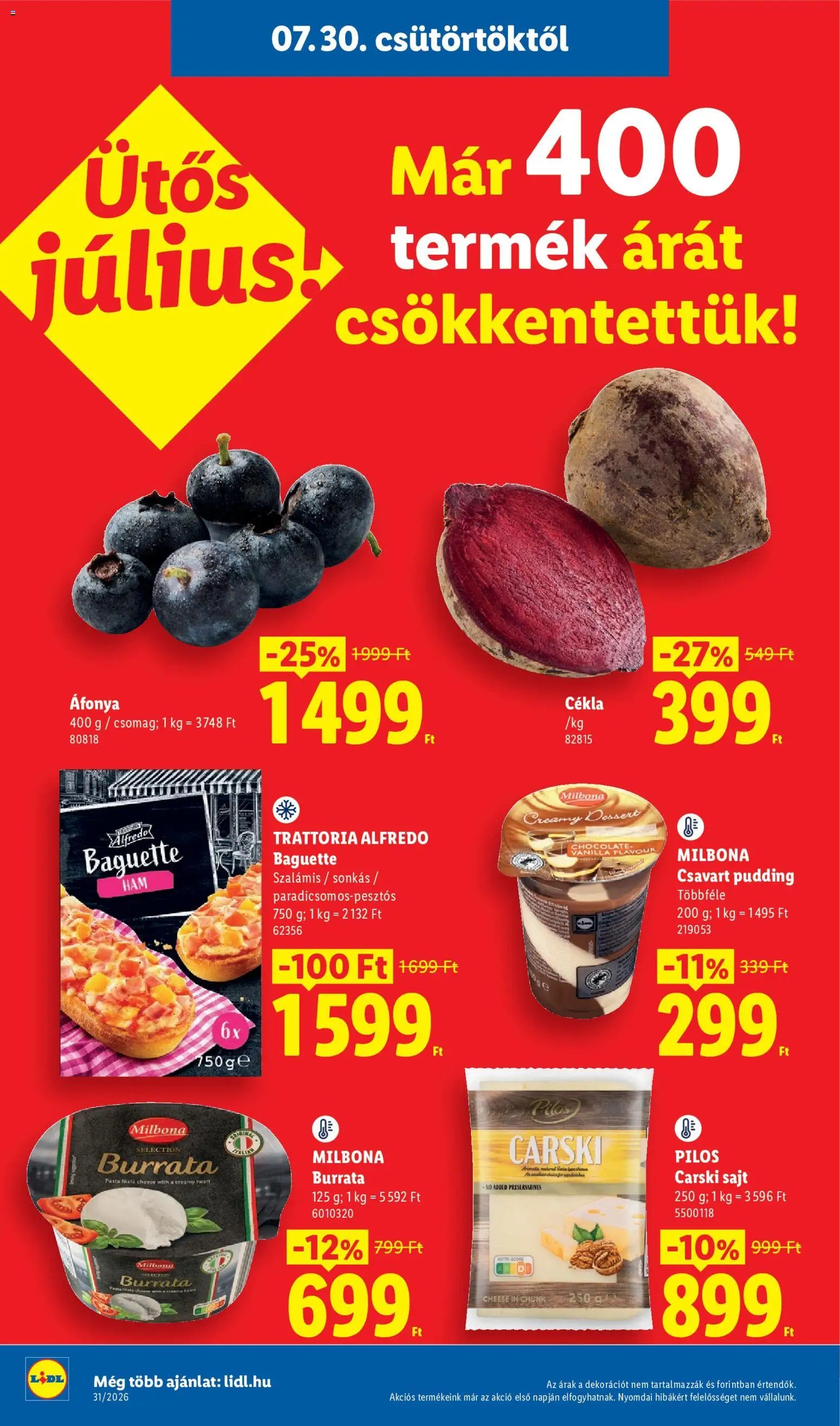 Lidl újság 2026.07.30. Lidl akciós újság