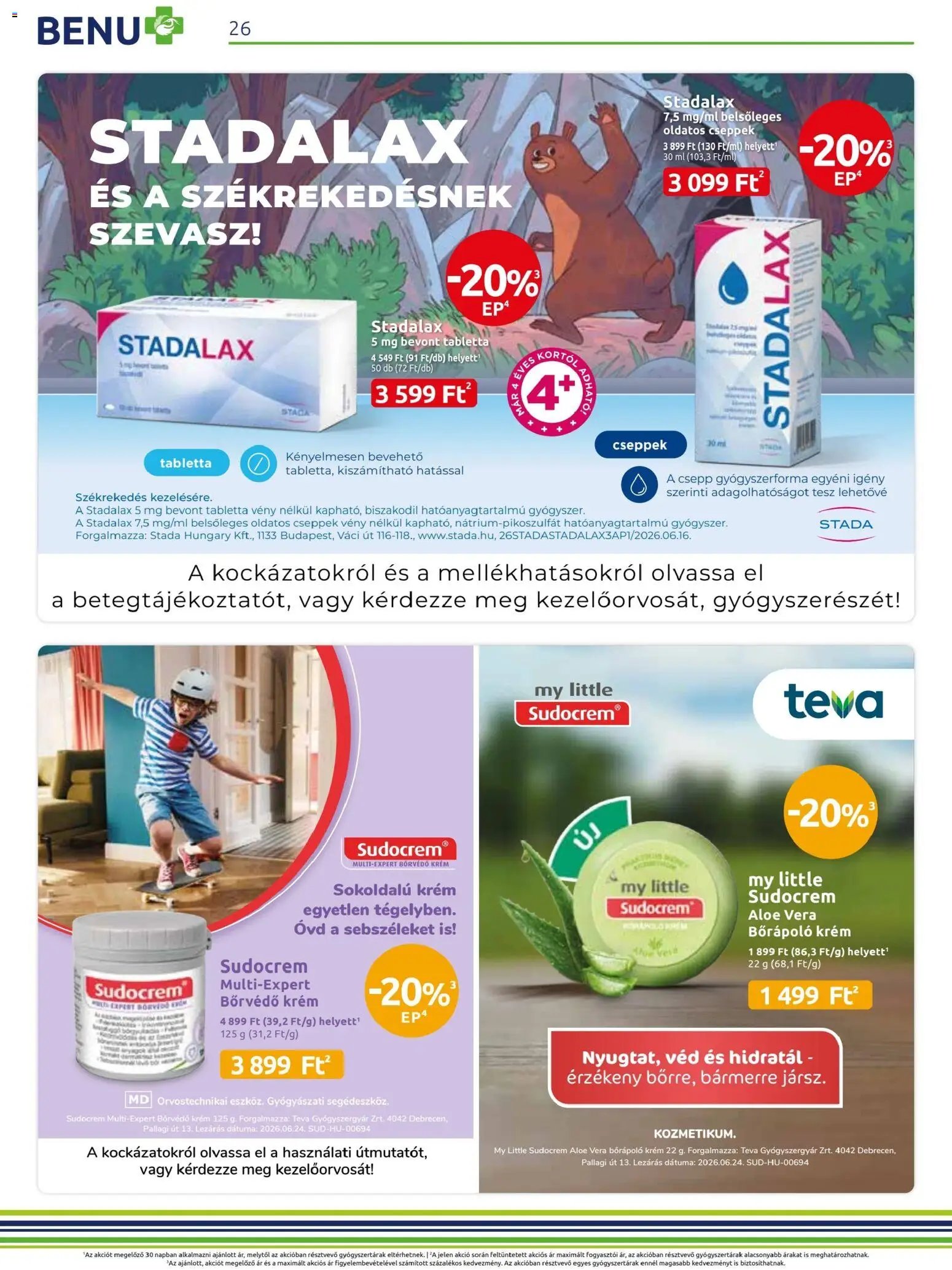 BENU Gyógyszertárak újság 2026.08.01. BENU Gyógyszertárak akciós újság