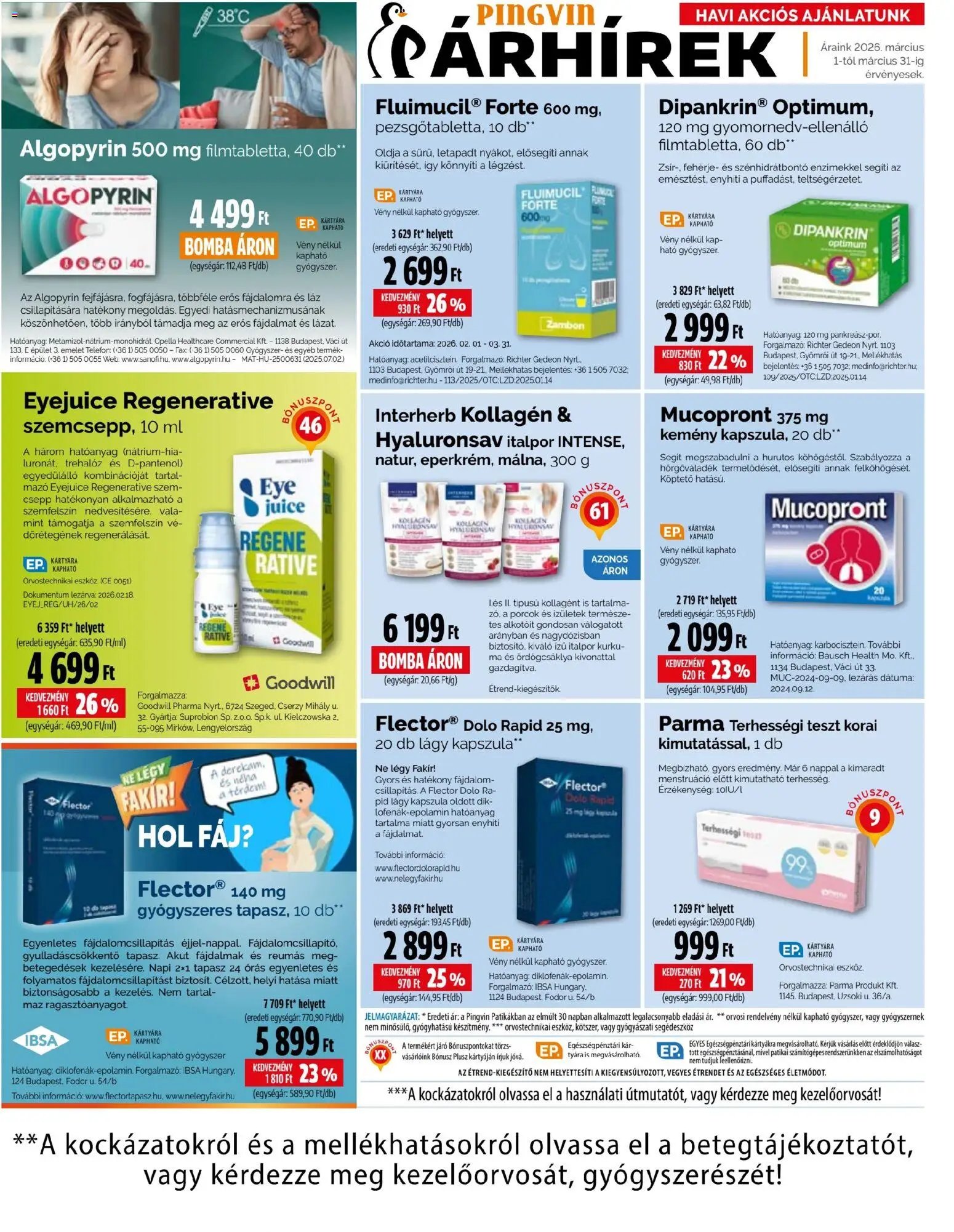 Pingvin Patika újság 2026.03.01. Pingvin Patika akciós újság (2026-03-01 - 2026-03-31)