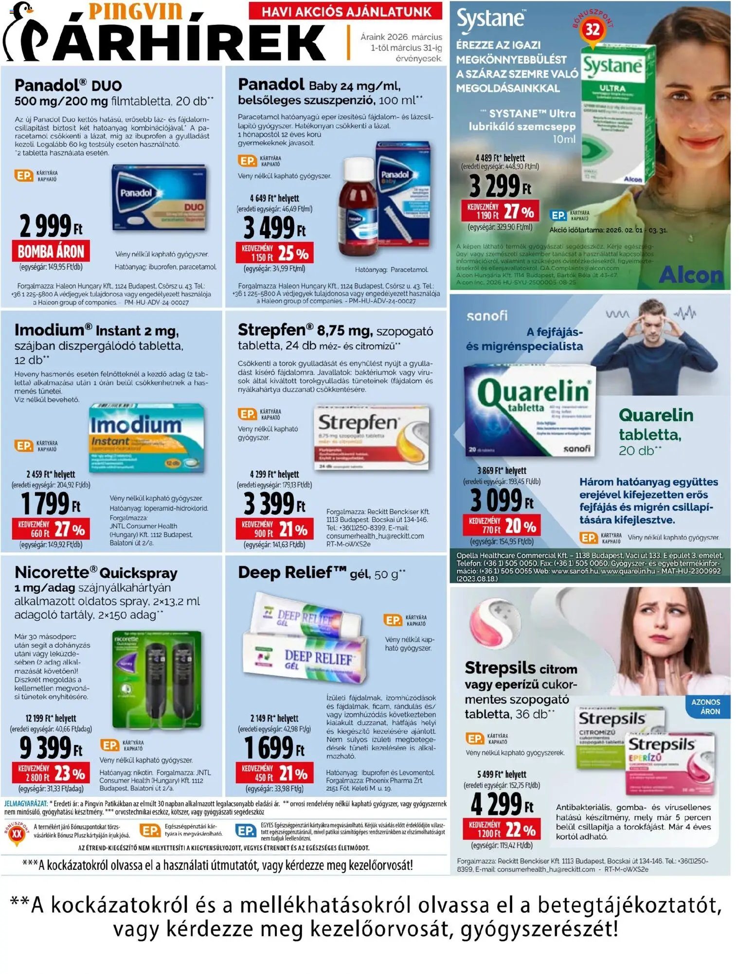 Pingvin Patika újság 2026.03.01. Pingvin Patika akciós újság (2026-03-01 - 2026-03-31)