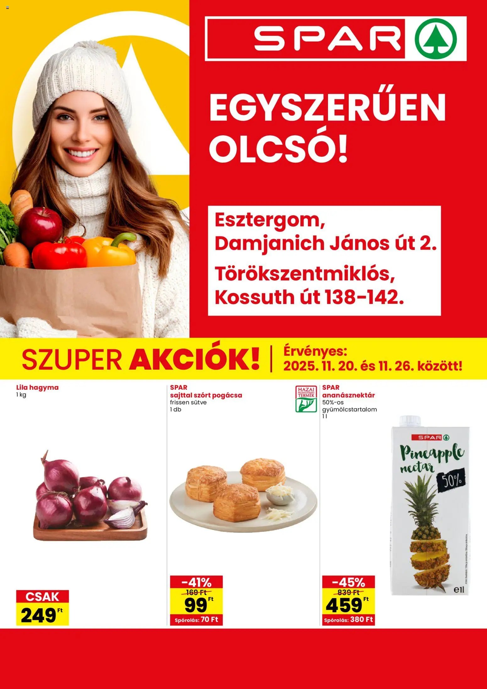 Spar újság 2025.11.20. Esztergom, Törökszentmiklós üzlet megújulás (2025-11-20 - 2025-11-26)