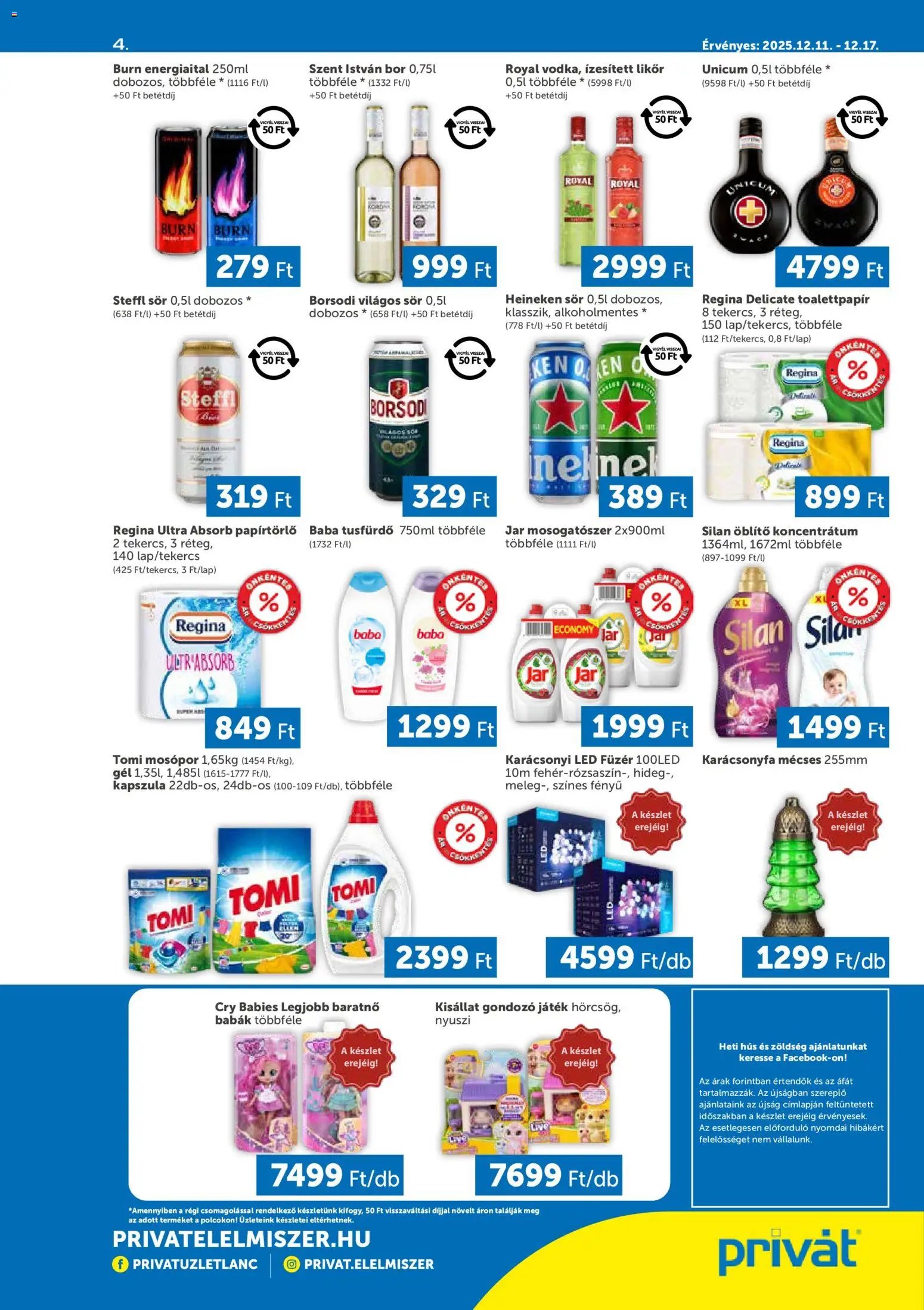 PRIVÁT újság 2025.12.11. Akciós újság PRIVÁT (2025-12-11 - 2025-12-17)