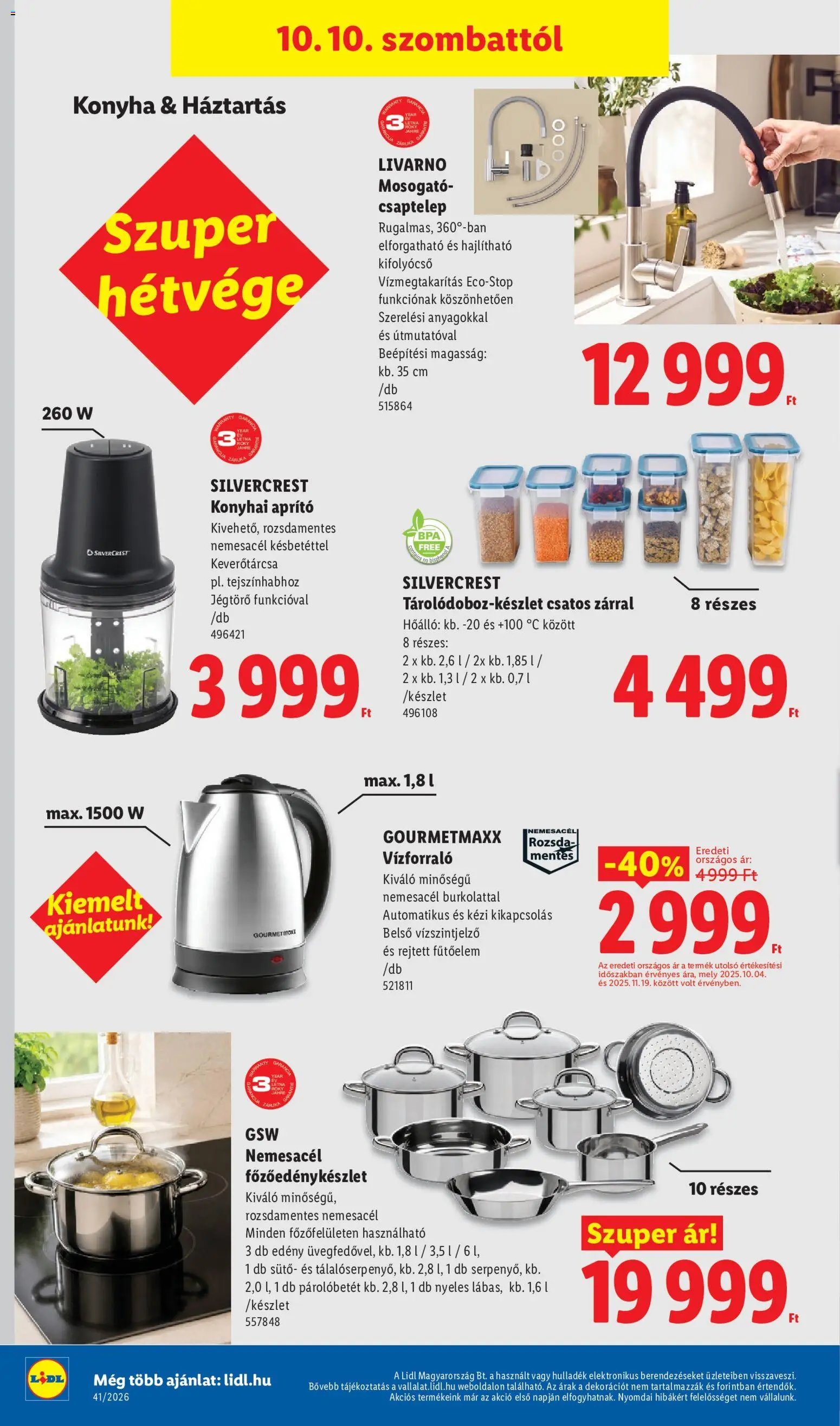 Lidl újság 2026.10.08. Lidl Nonfood kínálatunk