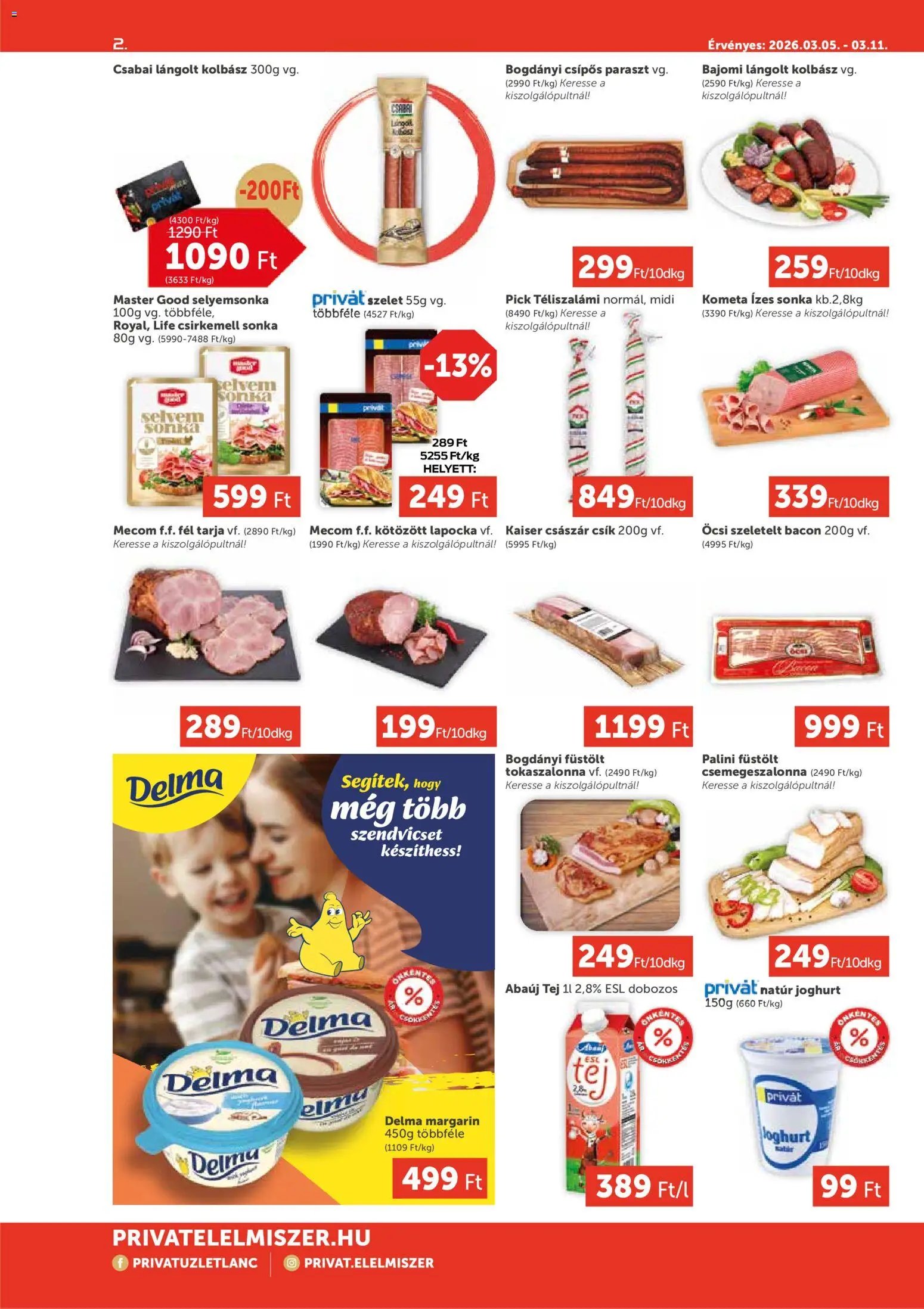 PRIVÁT újság 2026.03.05. PRIVÁT Aktuális szórólap MAX (2026-03-05 - 2026-03-11)