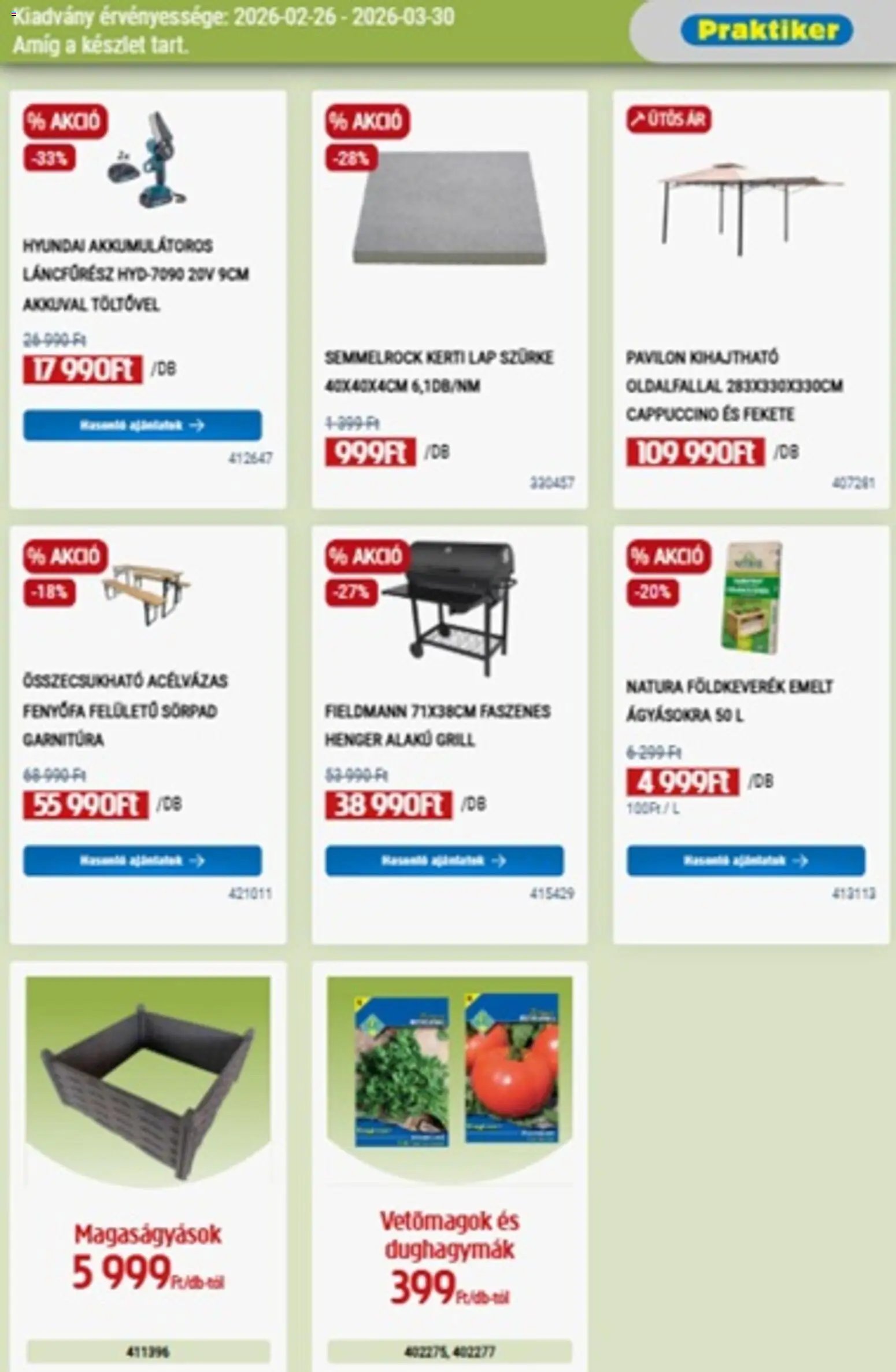 Praktiker újság 2026.02.26. Praktiker akciós újság (2026-02-26 - 2026-03-30)