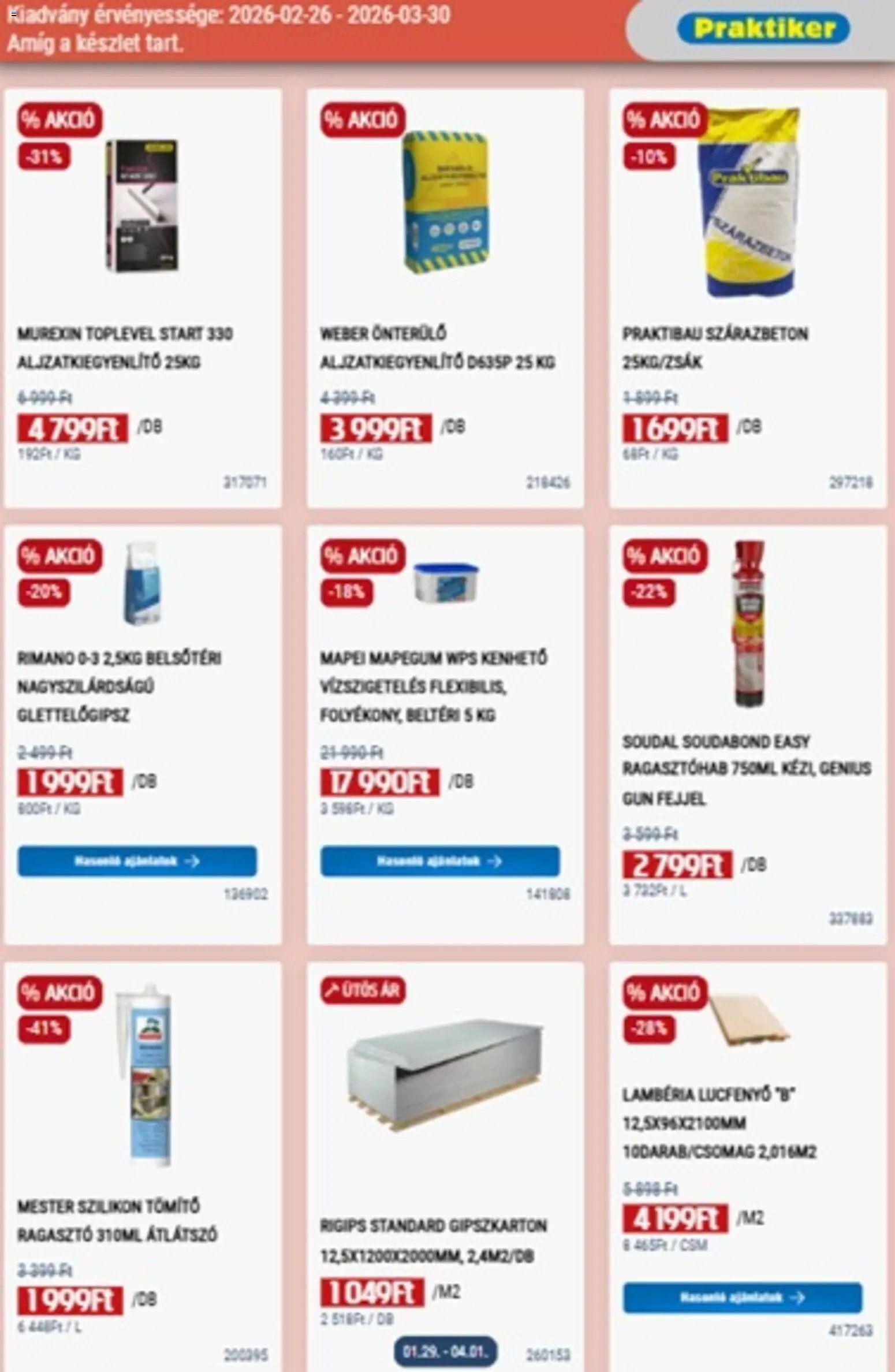 Praktiker újság 2026.02.26. Praktiker akciós újság (2026-02-26 - 2026-03-30)