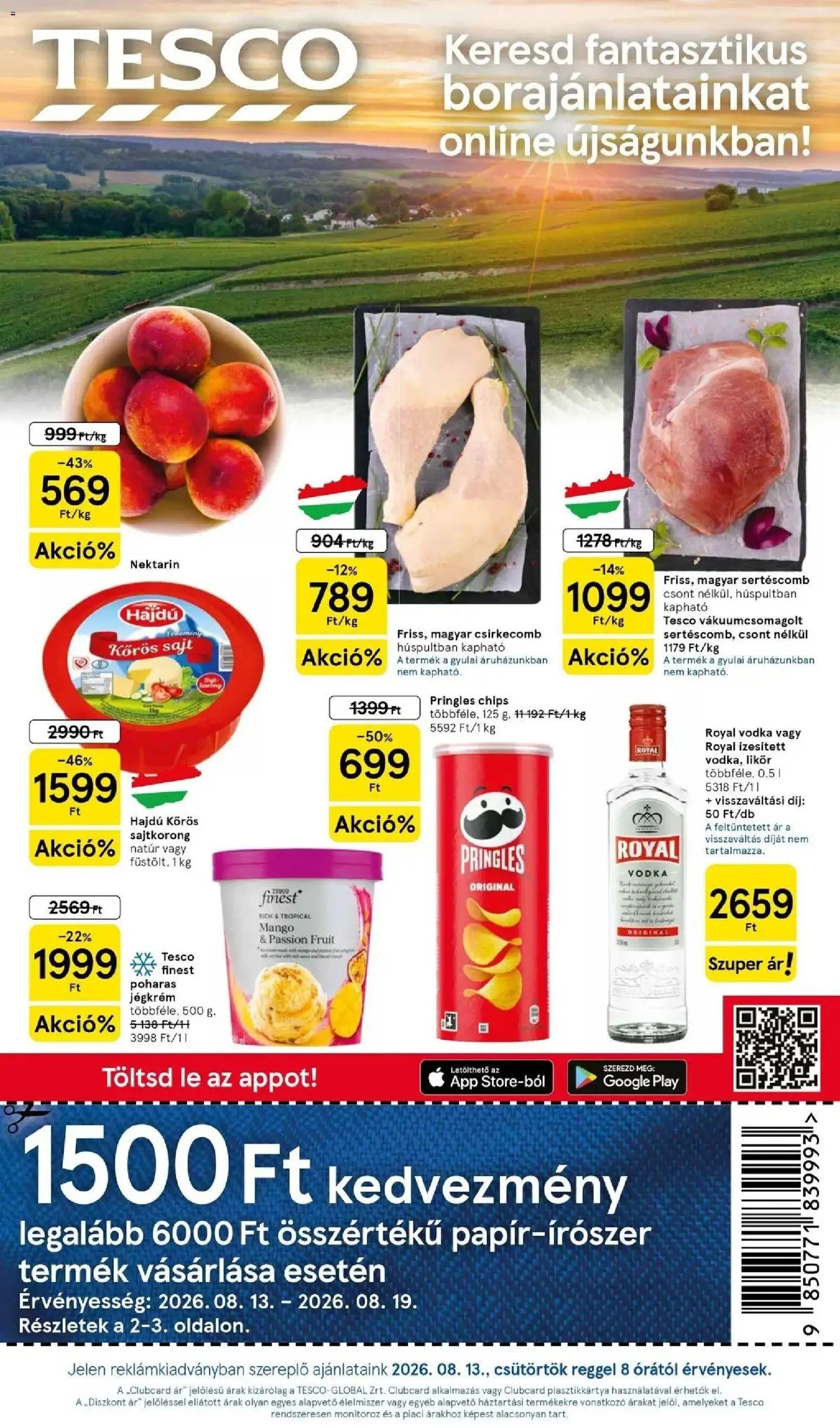 Tesco újság 2026.08.13. Tesco akciós újság