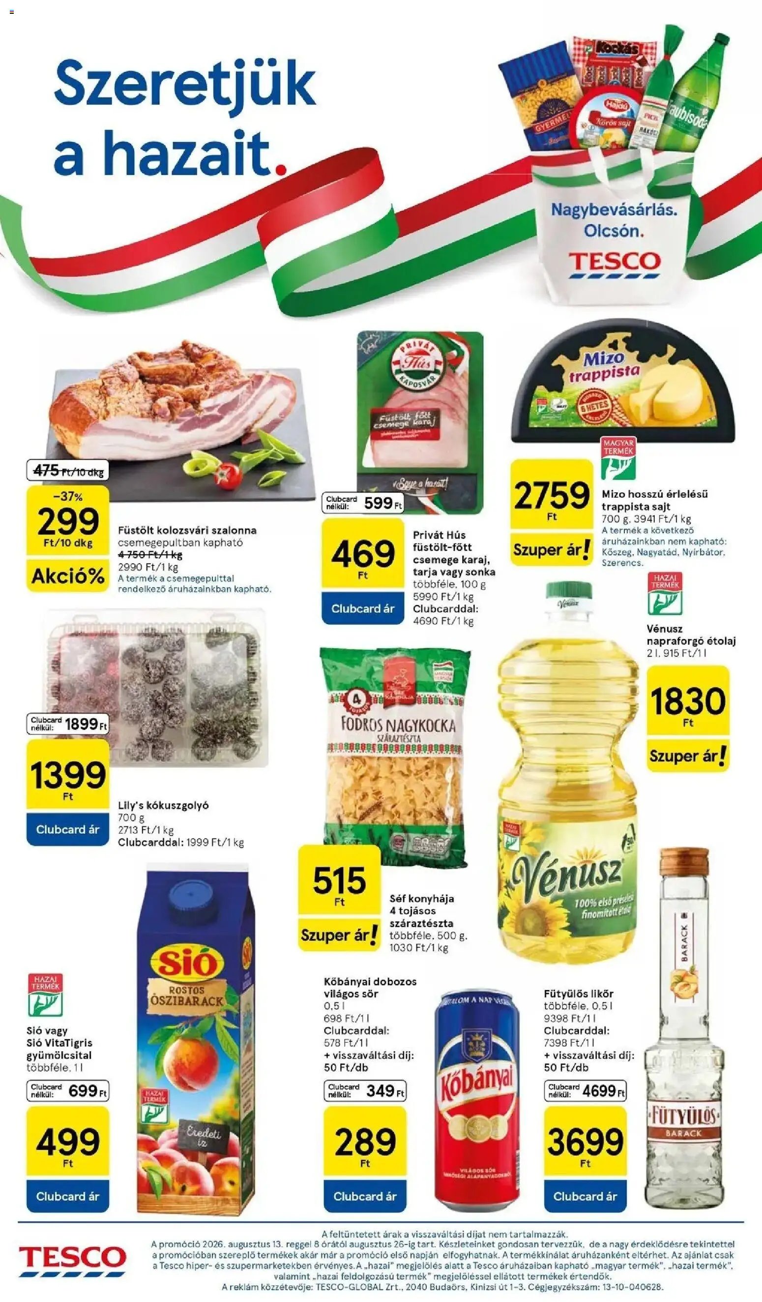 Tesco újság 2026.08.13. Tesco akciós újság