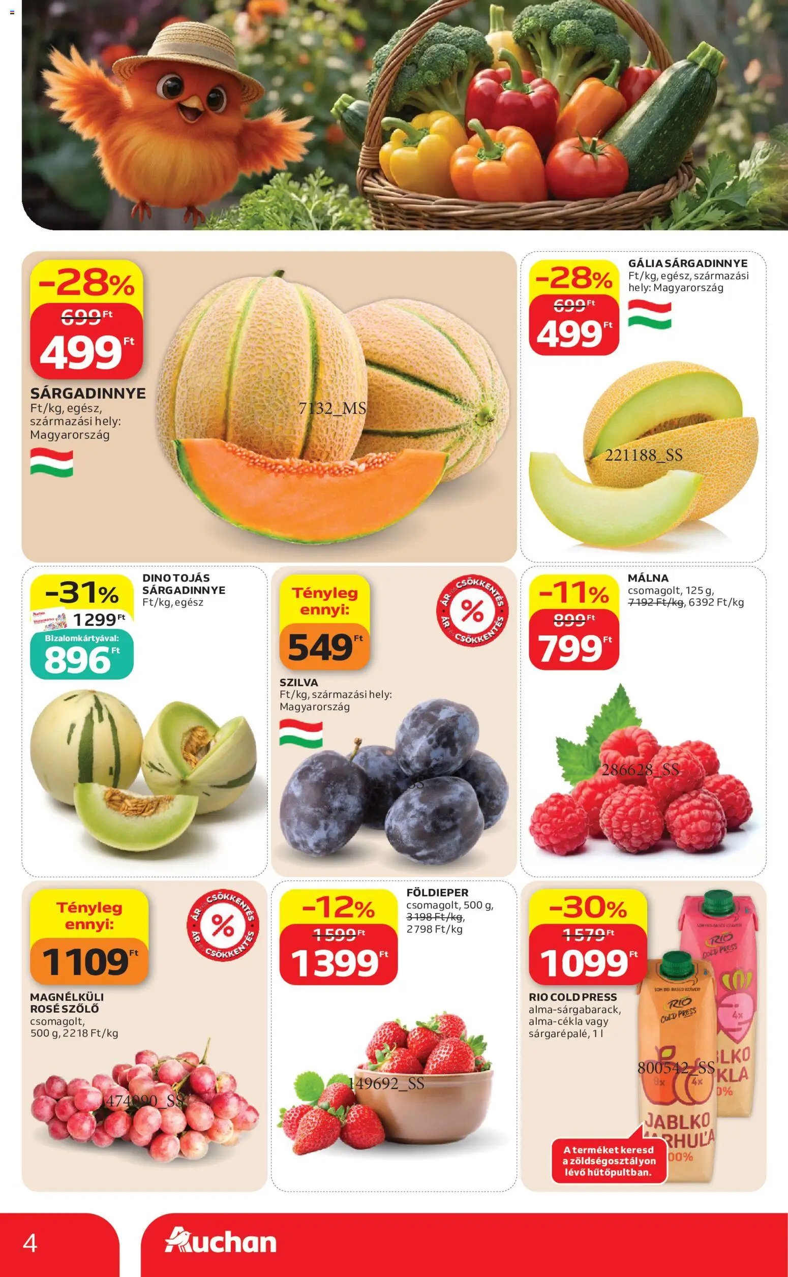 Auchan újság 2026.08.13. Auchan Zöldség Gyümölcs ajánlatok
