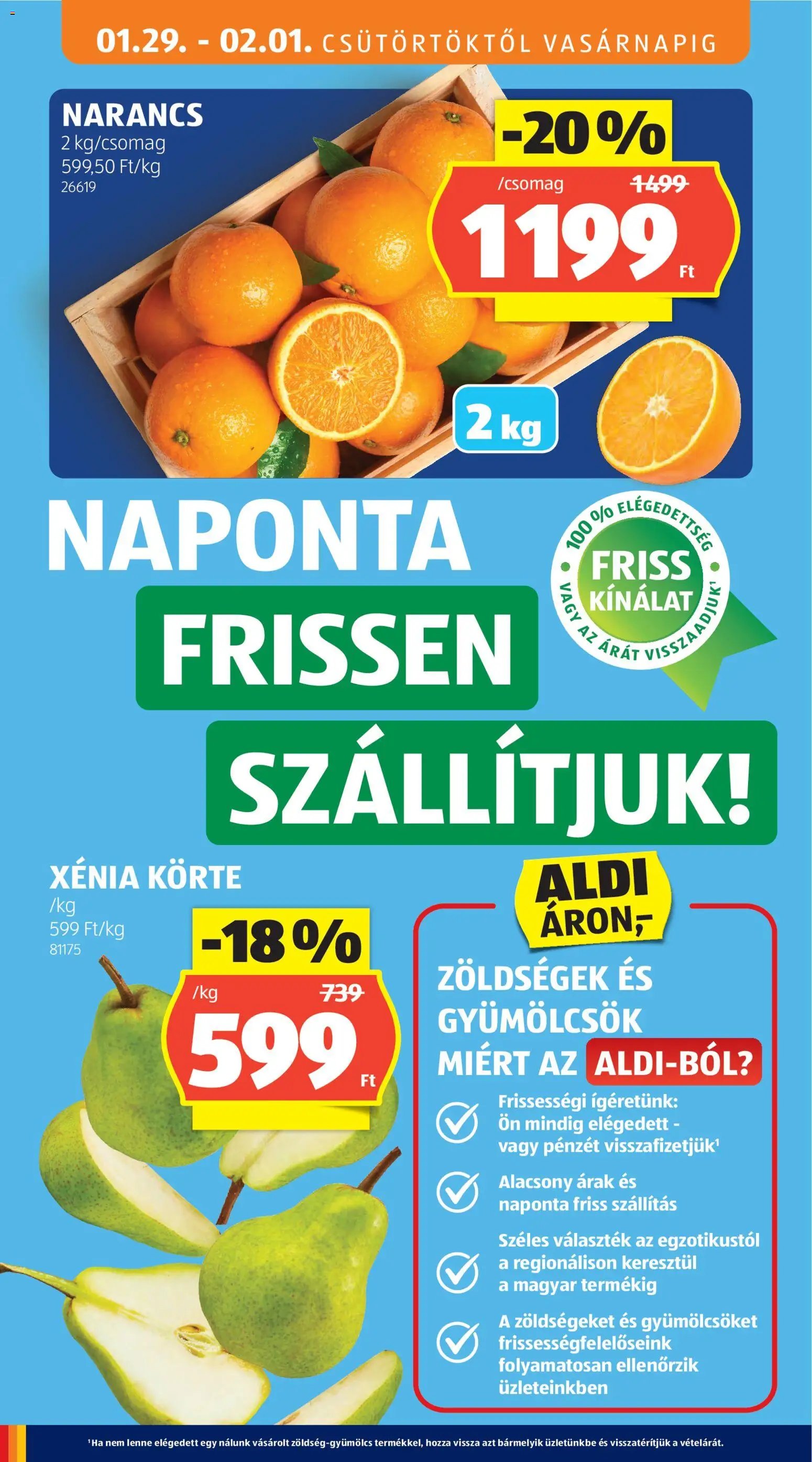 Aldi újság 2026.01.29. Akciós újság Aldi (2026-01-29 - 2026-02-04)
