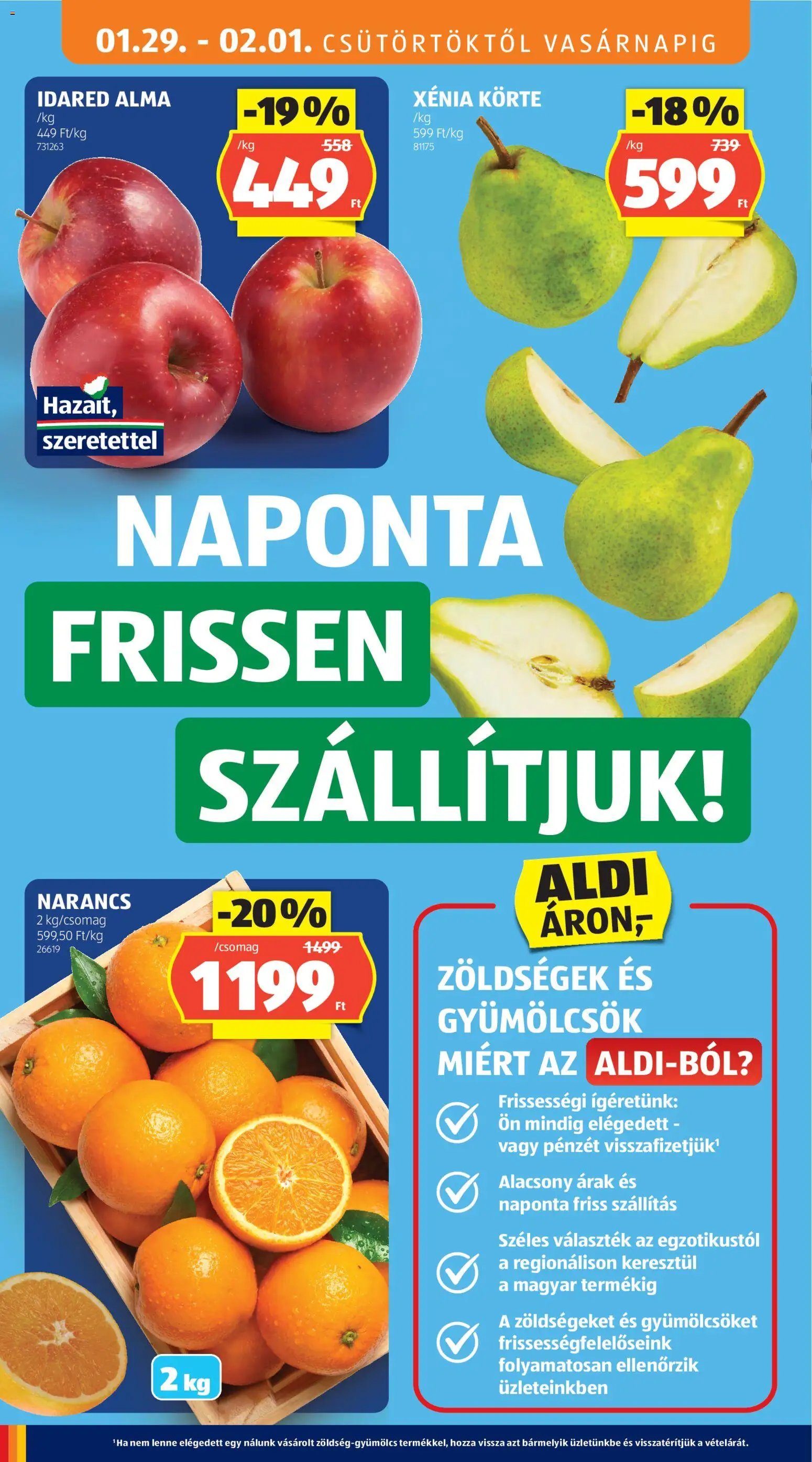 Aldi újság 2026.01.29. Akciós újság Aldi (2026-01-29 - 2026-02-04)