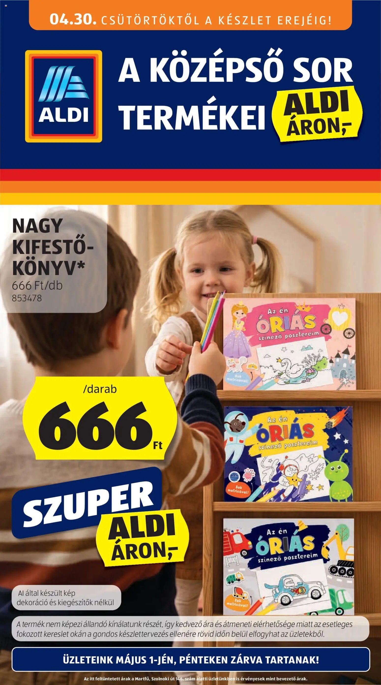 Aldi újság 2026.04.30. Aldi Középső sor termékei (2026-04-30 - 2026-05-06)
