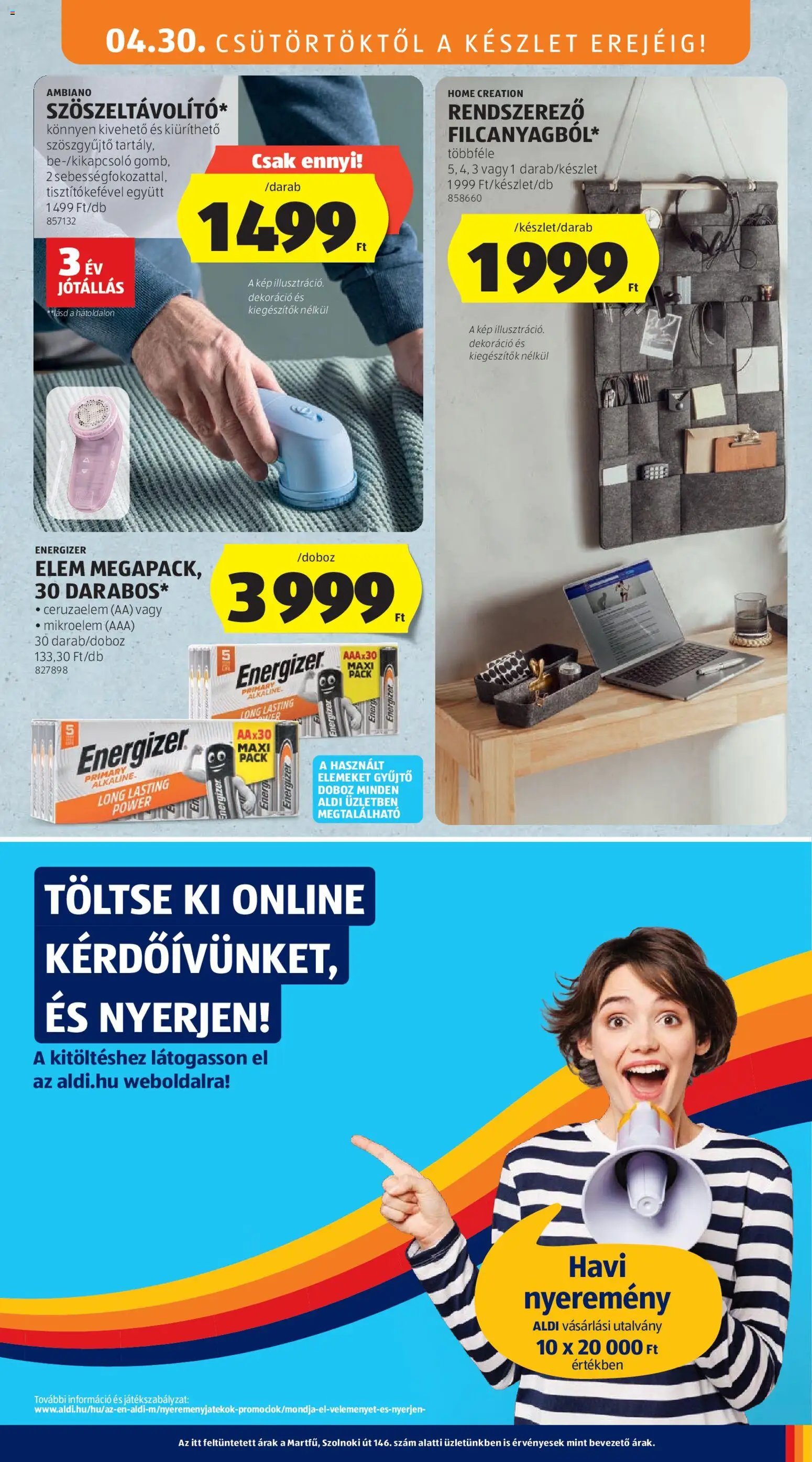Aldi újság 2026.04.30. Aldi Középső sor termékei (2026-04-30 - 2026-05-06)