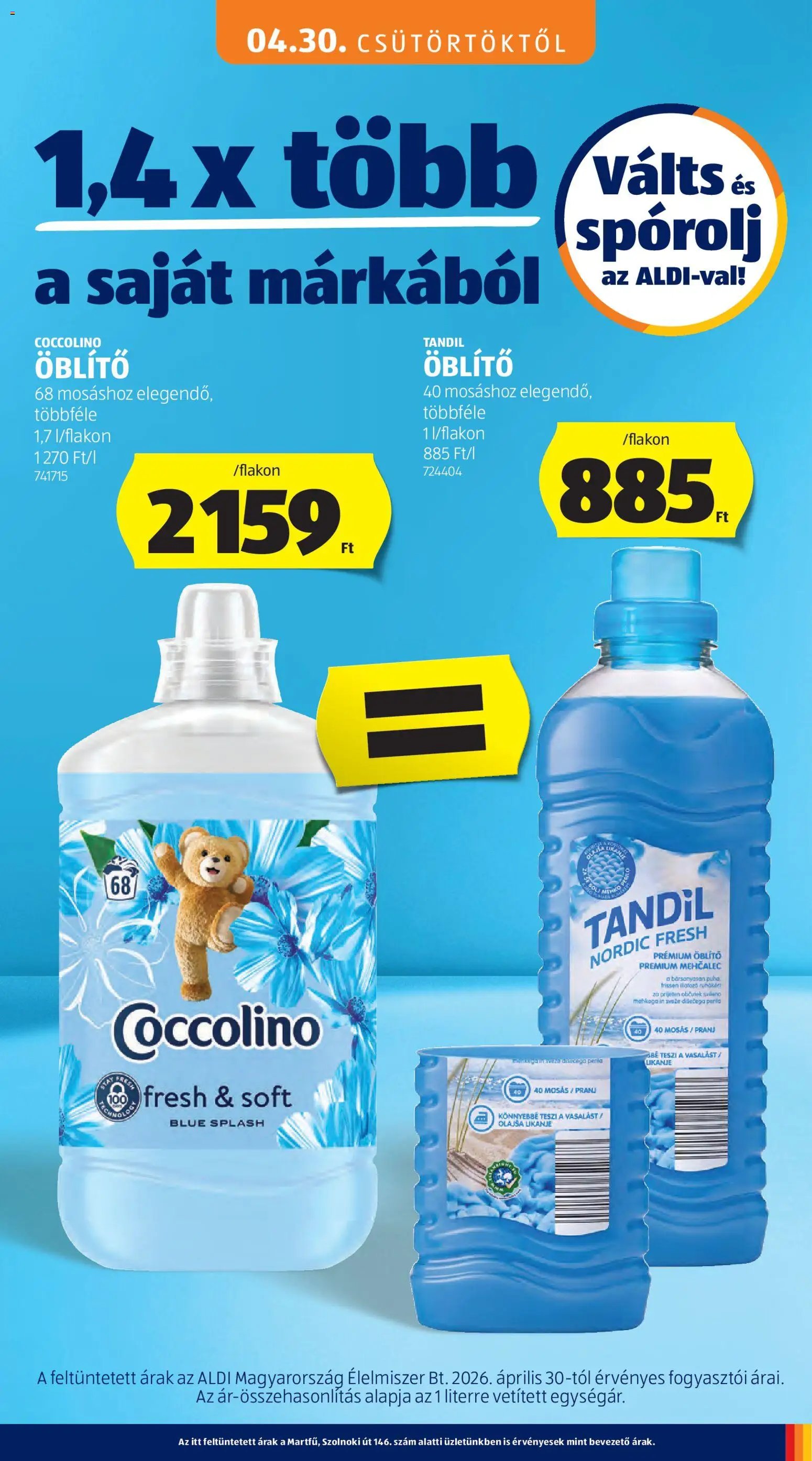 Aldi újság 2026.04.30. Aldi Középső sor termékei (2026-04-30 - 2026-05-06)