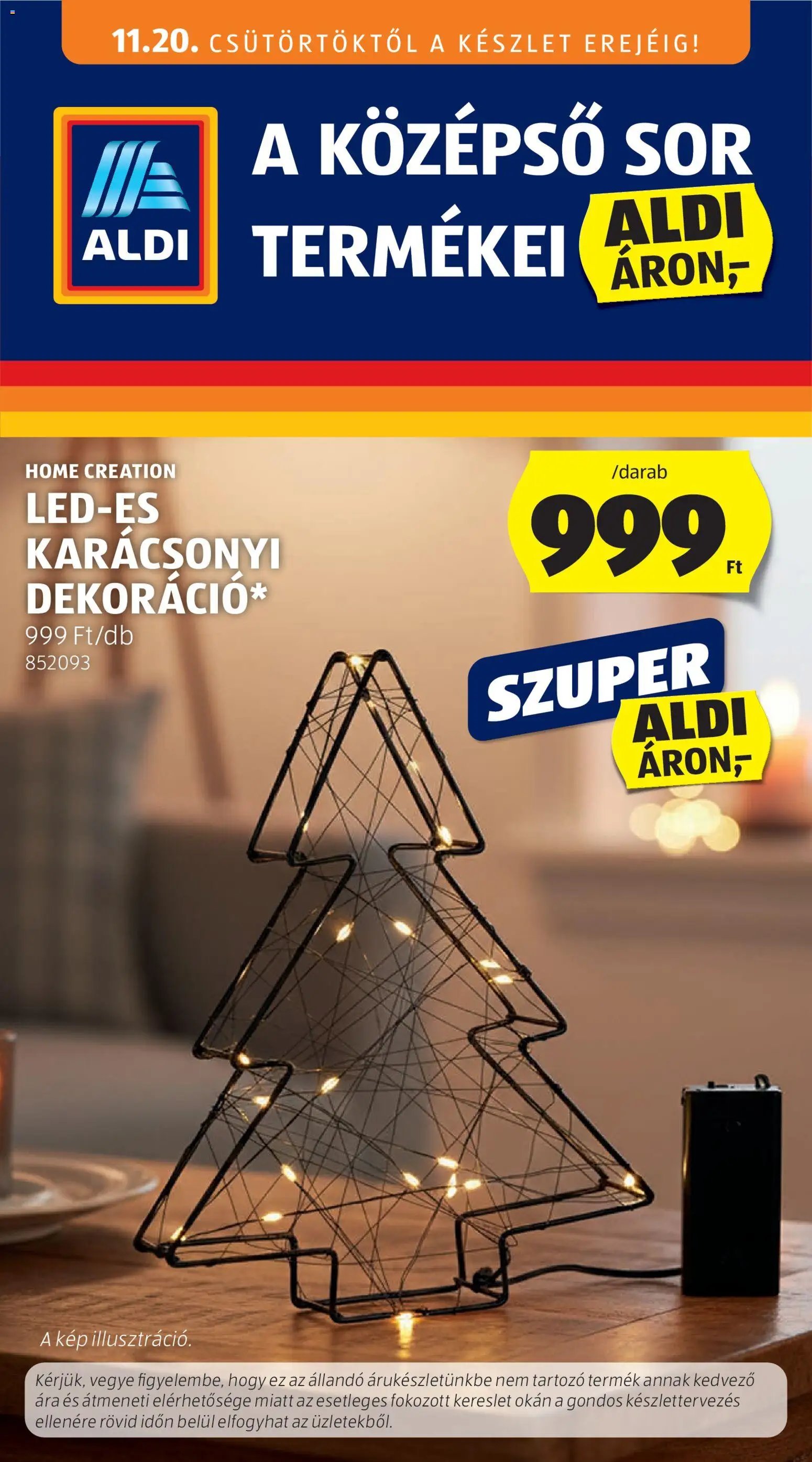 Aldi újság 2025.11.20. Középső sor termékei (2025-11-20 - 2025-11-26)