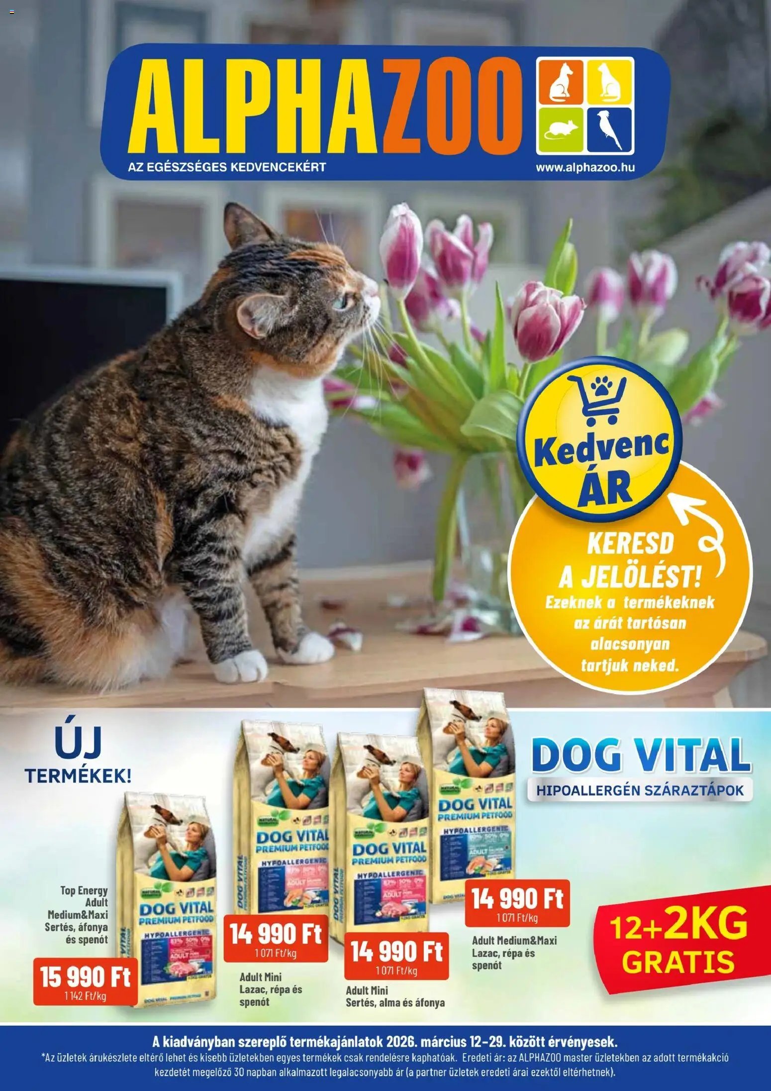 AlphaZoo újság 2026.03.12. AlphaZoo akciós újság (2026-03-12 - 2026-03-29)